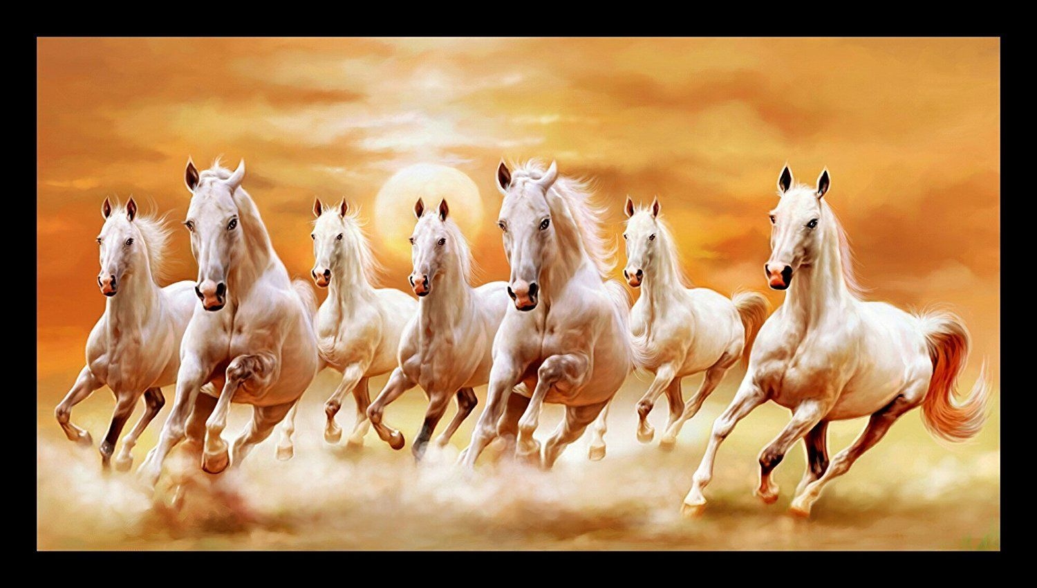 1500x850 Seven Horses HD Wallpaper Seven Horses Painting Wallpaper & Background Download, Desktop