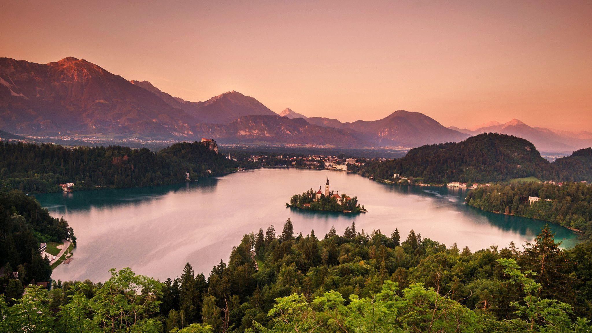 2050x1160 Lake Bled Slovenia Wallpaper, Desktop