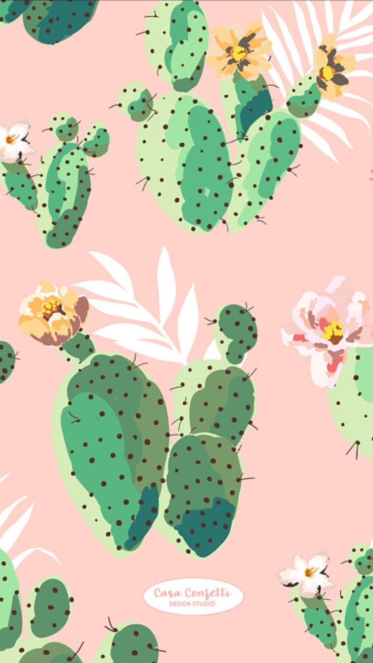 1250x2210 Pink Cactus iPad Wallpaper, Phone