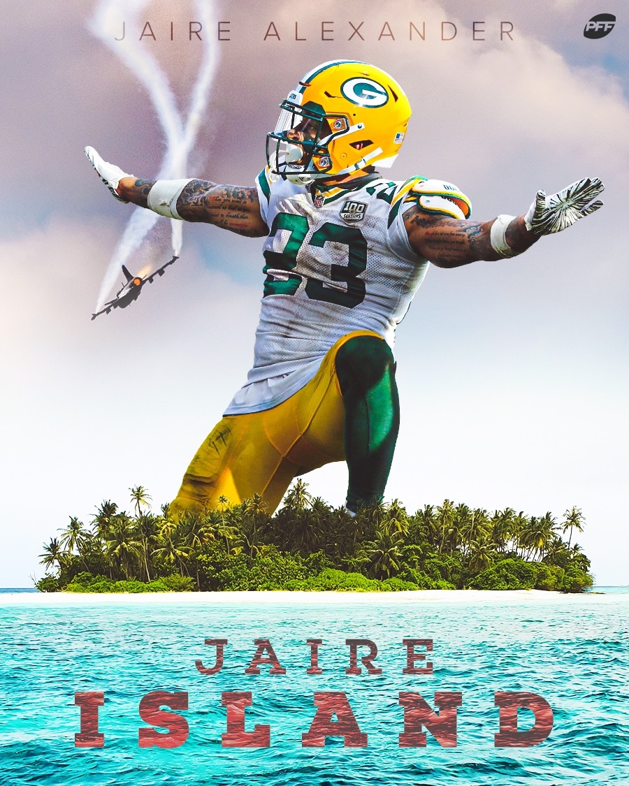 900x1130 PFF guarded by Jaire Alexander: Thielen (2 games) 4 rec, 66 yards, TD (1 INT) Jefferson (1 game) 1 rec, 12 yards Ridley 0 rec Evans 0 rec Fuller, Phone