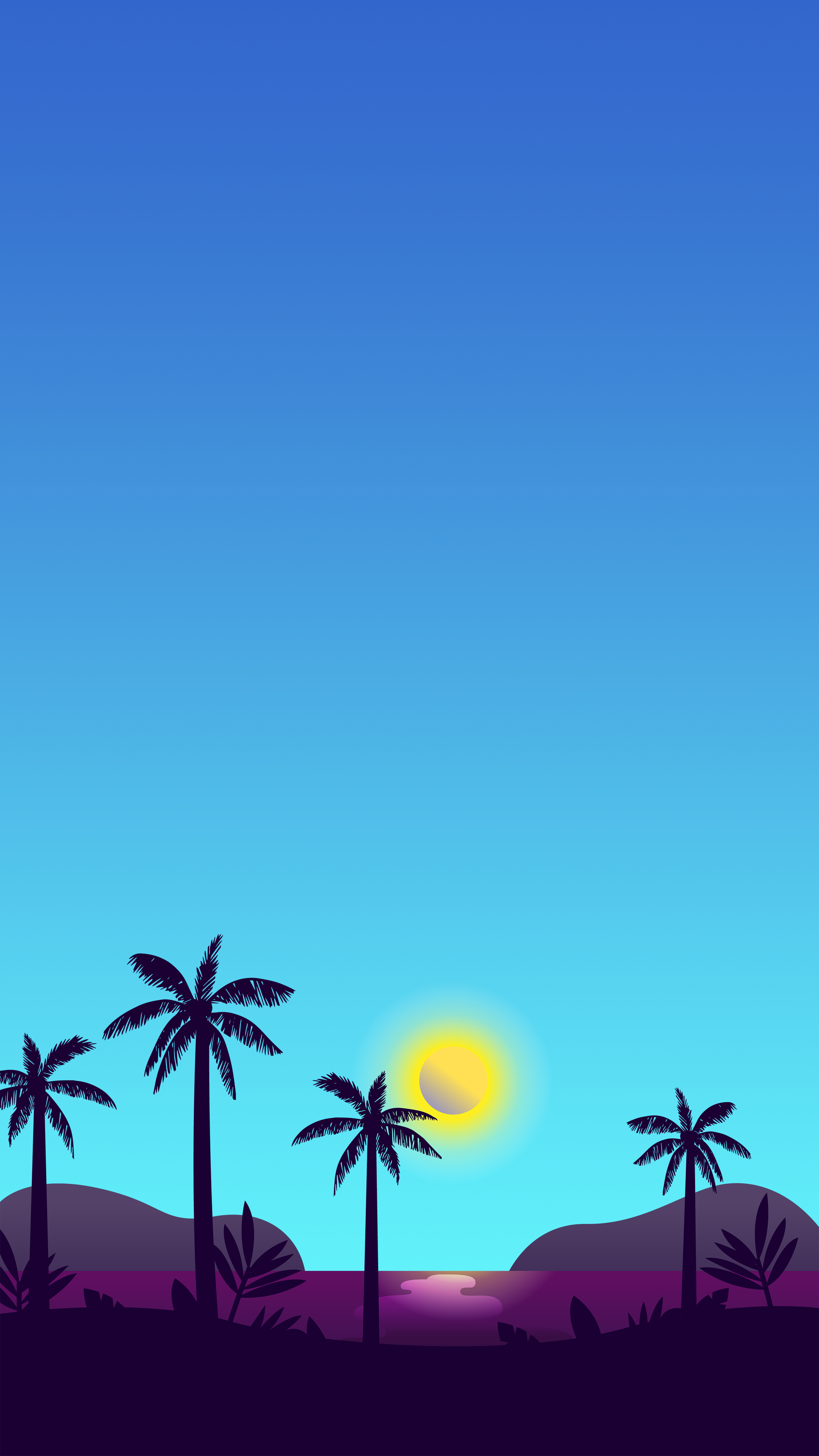 2160x3840 Minimal blue landscape 4K phone wallpaper, Phone