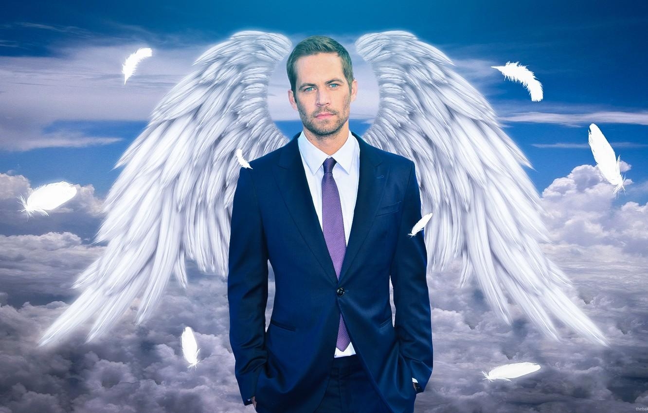 1340x850 Wallpaper memory, heaven, wings, actor, Paul Walker, Paul, Desktop