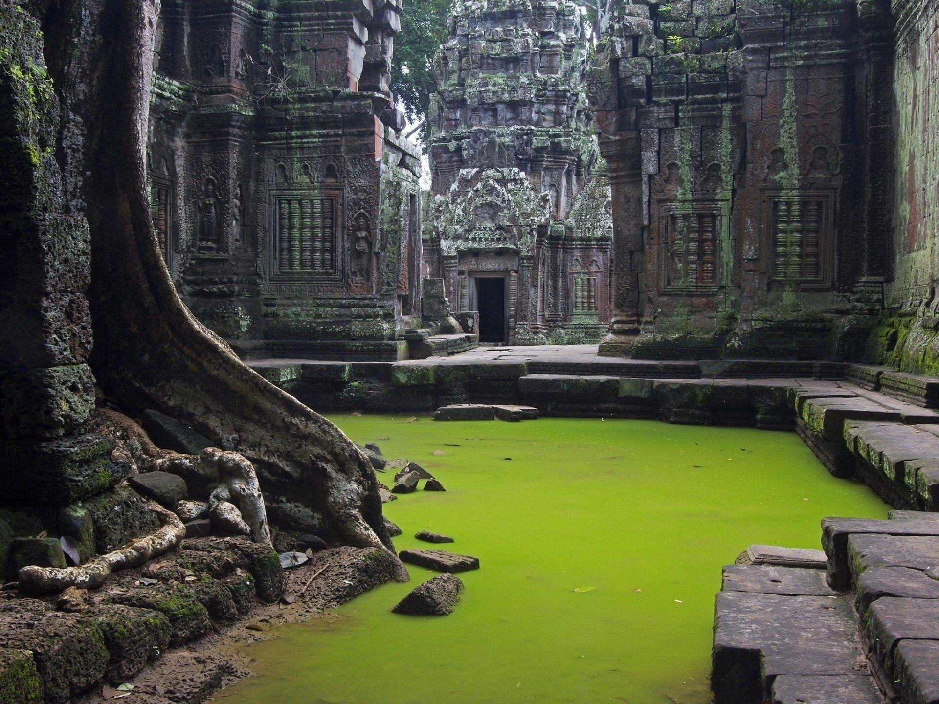 1920x1440 water ruins beauty temple cambodia HD wallpaper, Desktop