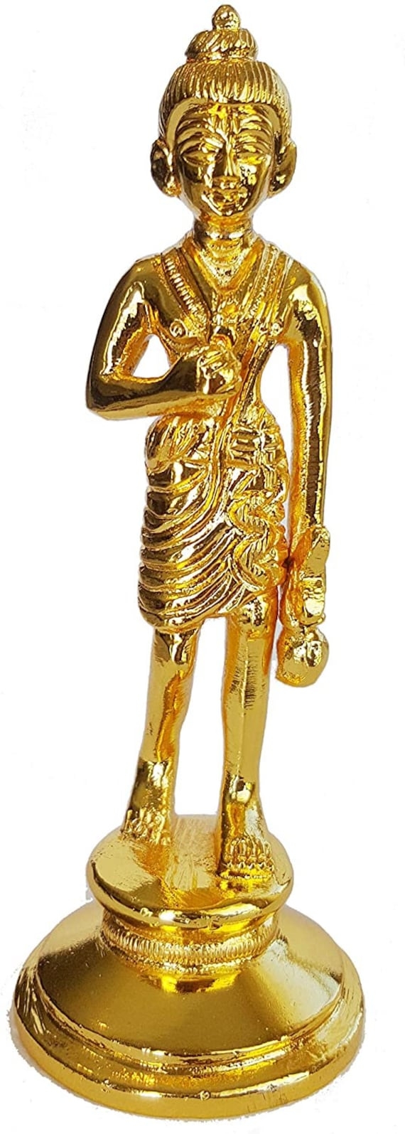 570x1600 Neelkanth Varni in Golden Brass Idol for Home Temple Hindu, Phone