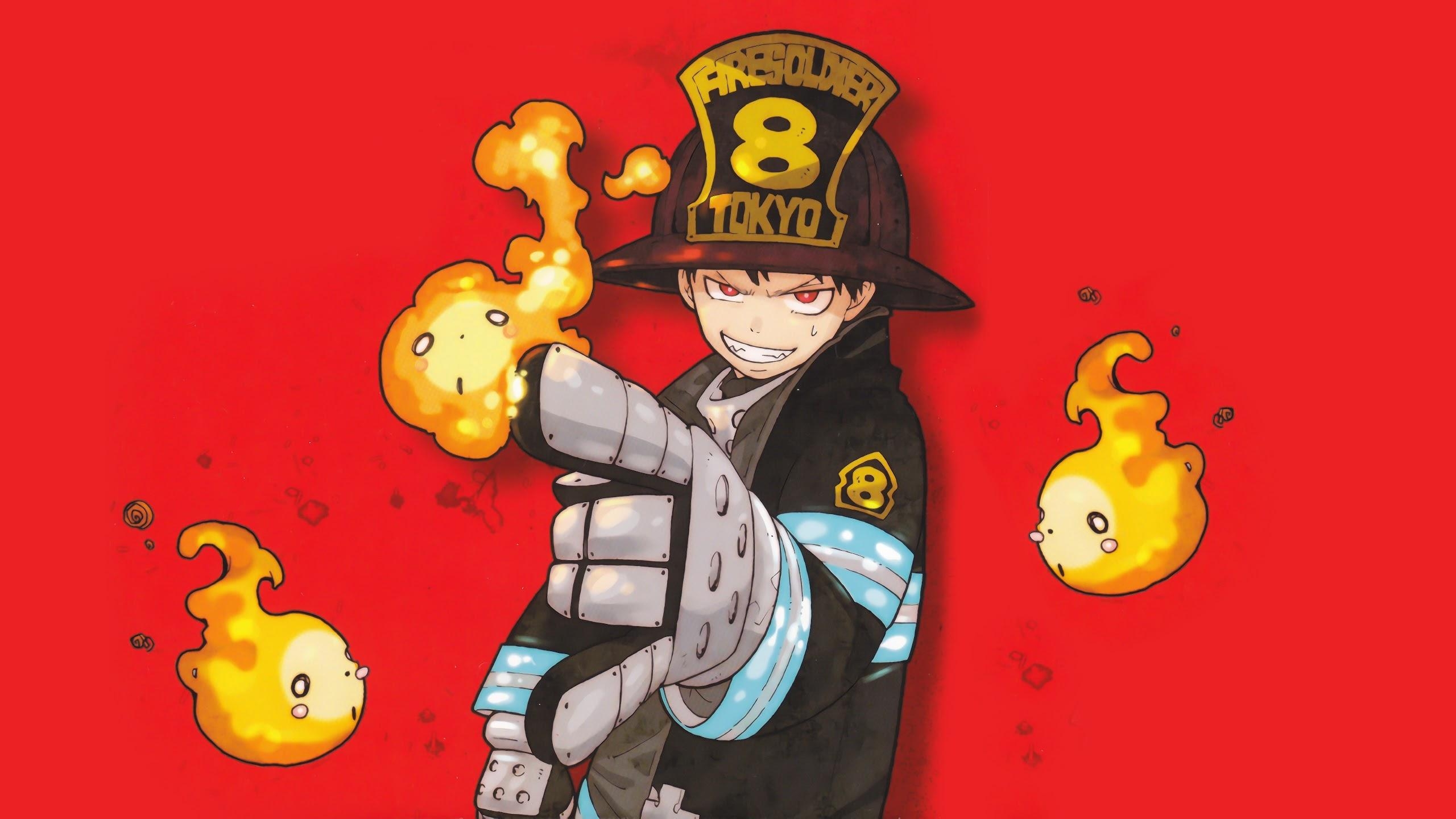 2560x1440 Fire Force Shinra Arthur Flames 8K Wallpaper, Desktop