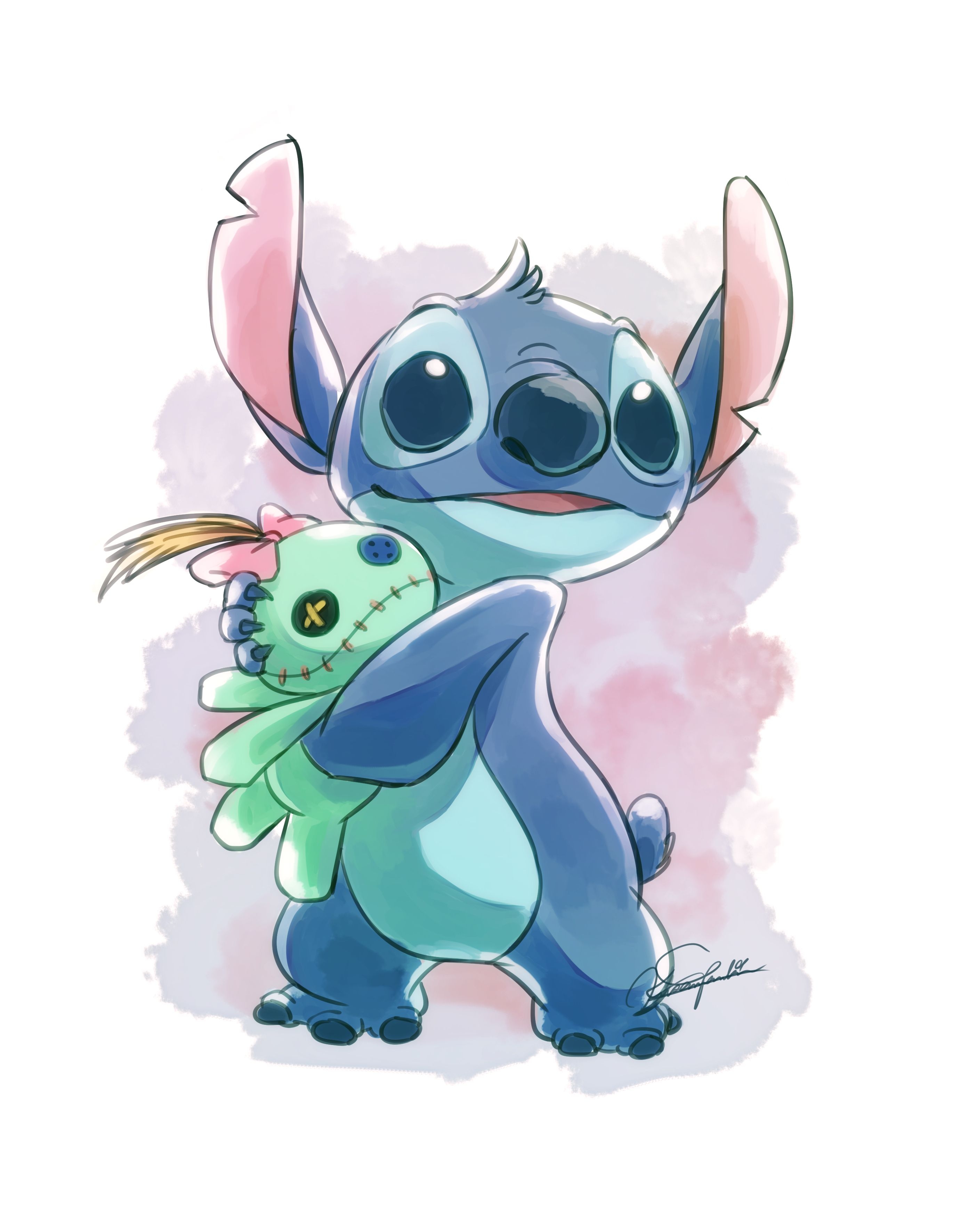 2790x3550 Stitch and Scrump. Stitch drawing, Cute disney drawings, Stitch cartoon, Phone