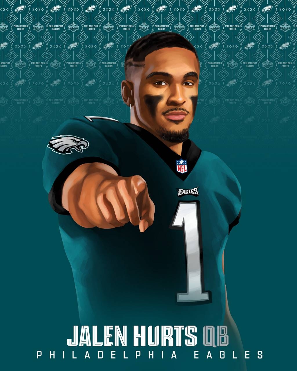 1030x1280 Jalen Hurts Draft wallpaper by.zedge.net, Phone