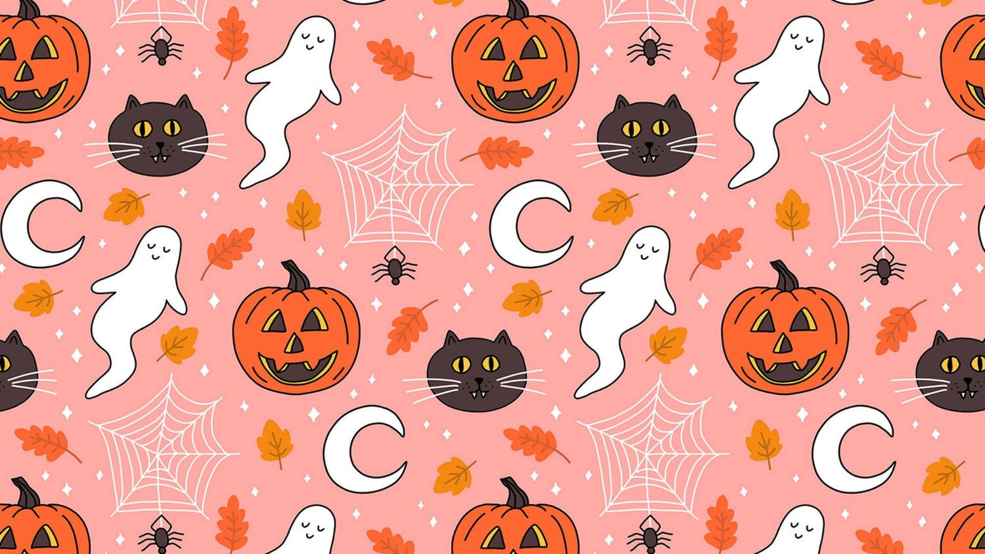 1920x1080 Download Floating Cartoon Halloween Characters Wallpaper, Desktop