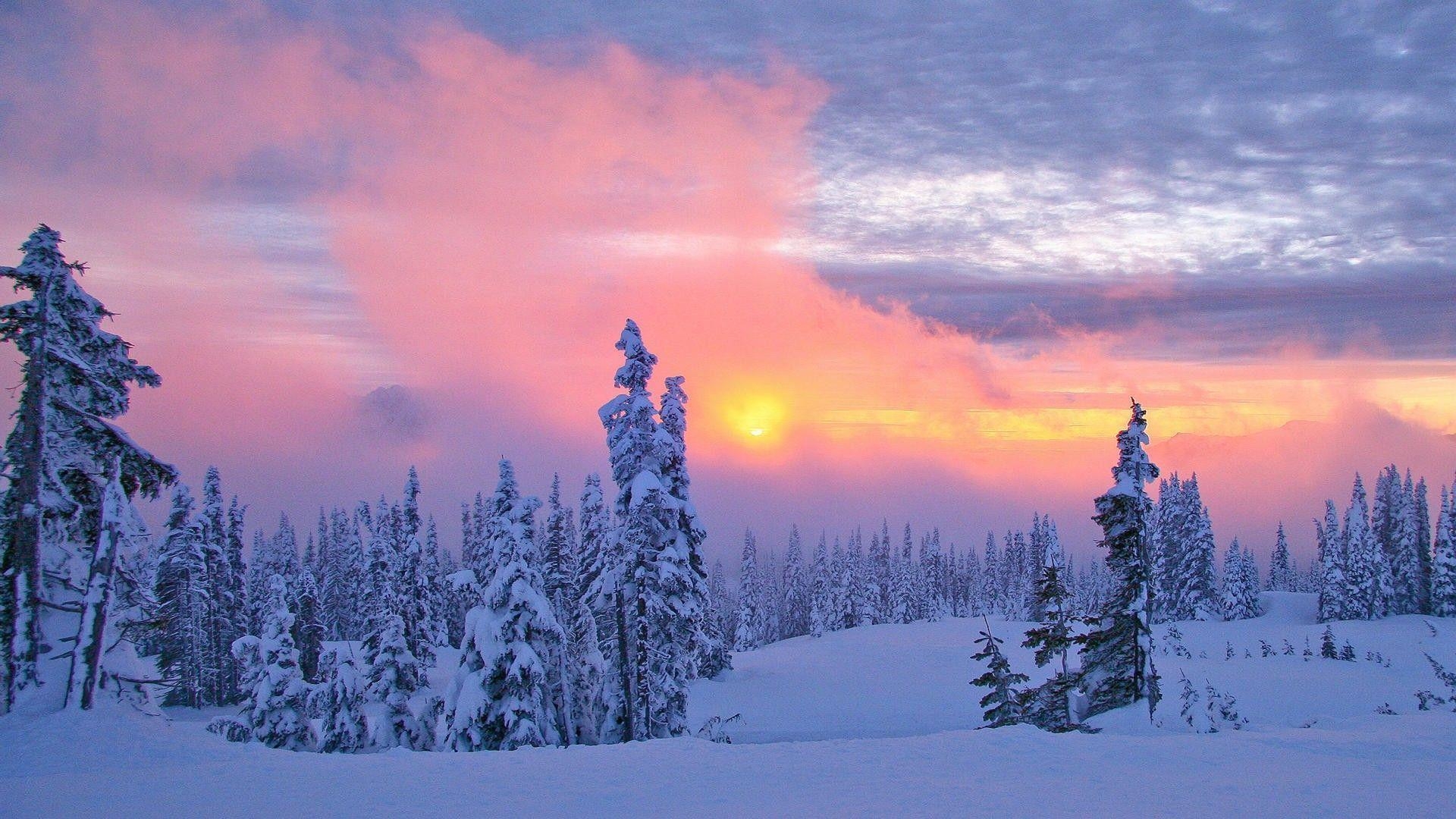 1920x1080 Winter Sunset Desktop Background, Desktop