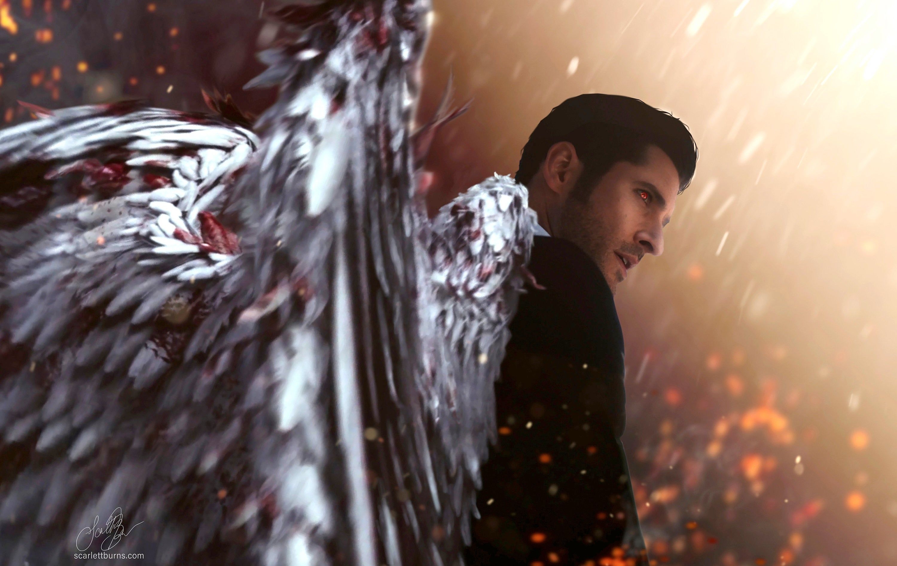 3000x1900 Lucifer Devil Wings 2560x1080 Resolution HD 4k, Desktop