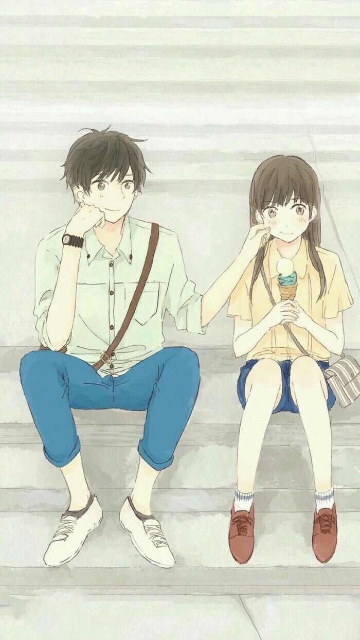 700x1250 Animated Couple Wallpaper, Phone