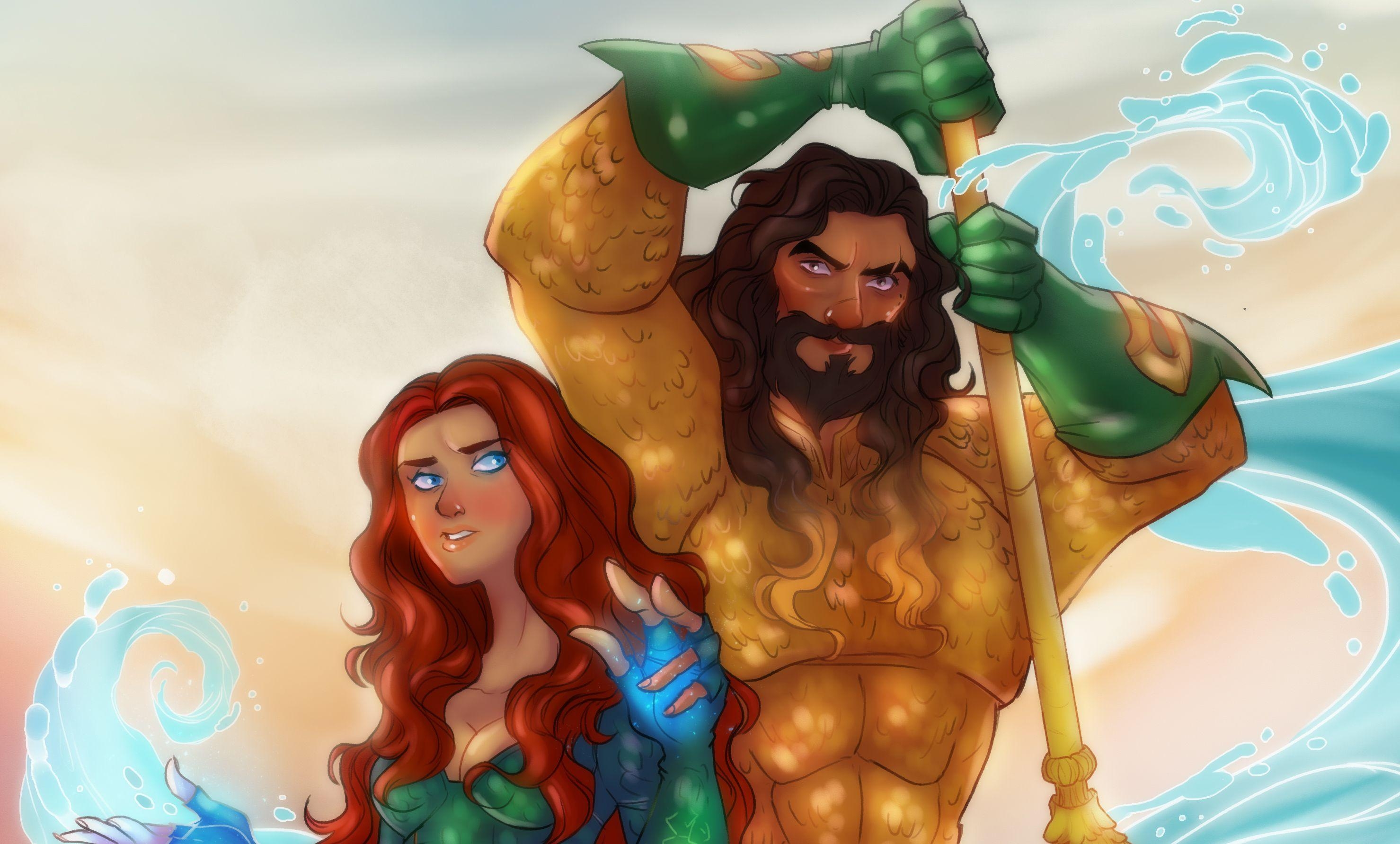 2960x1790 Aquaman And Mera Artwork, HD Superheroes, 4k Wallpaper, Image, Desktop