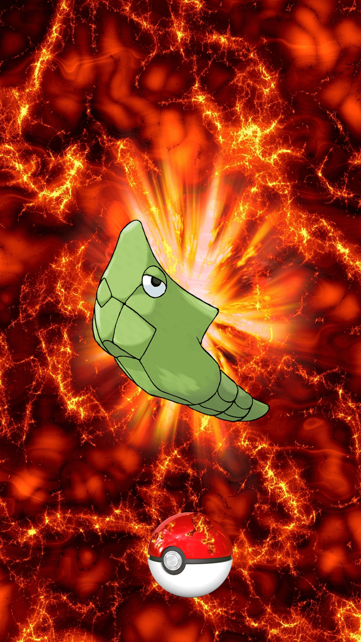 1250x2210 Fire Pokeball Metapod Transel Caterpie, Phone