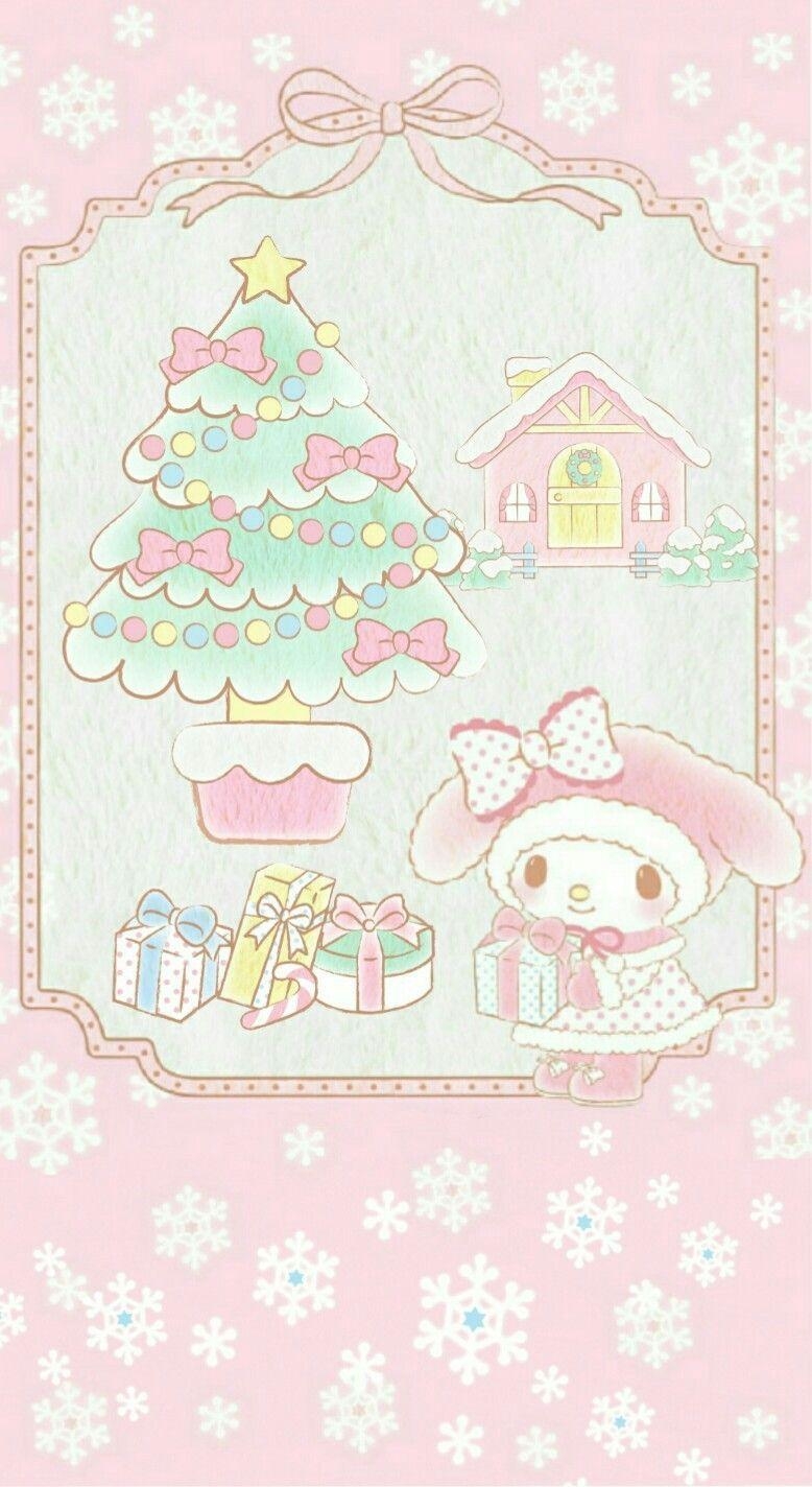 780x1430 My Melody' in pastel. Kawaii christmas, Hello kitty my melody, Hello kitty wallpaper, Phone