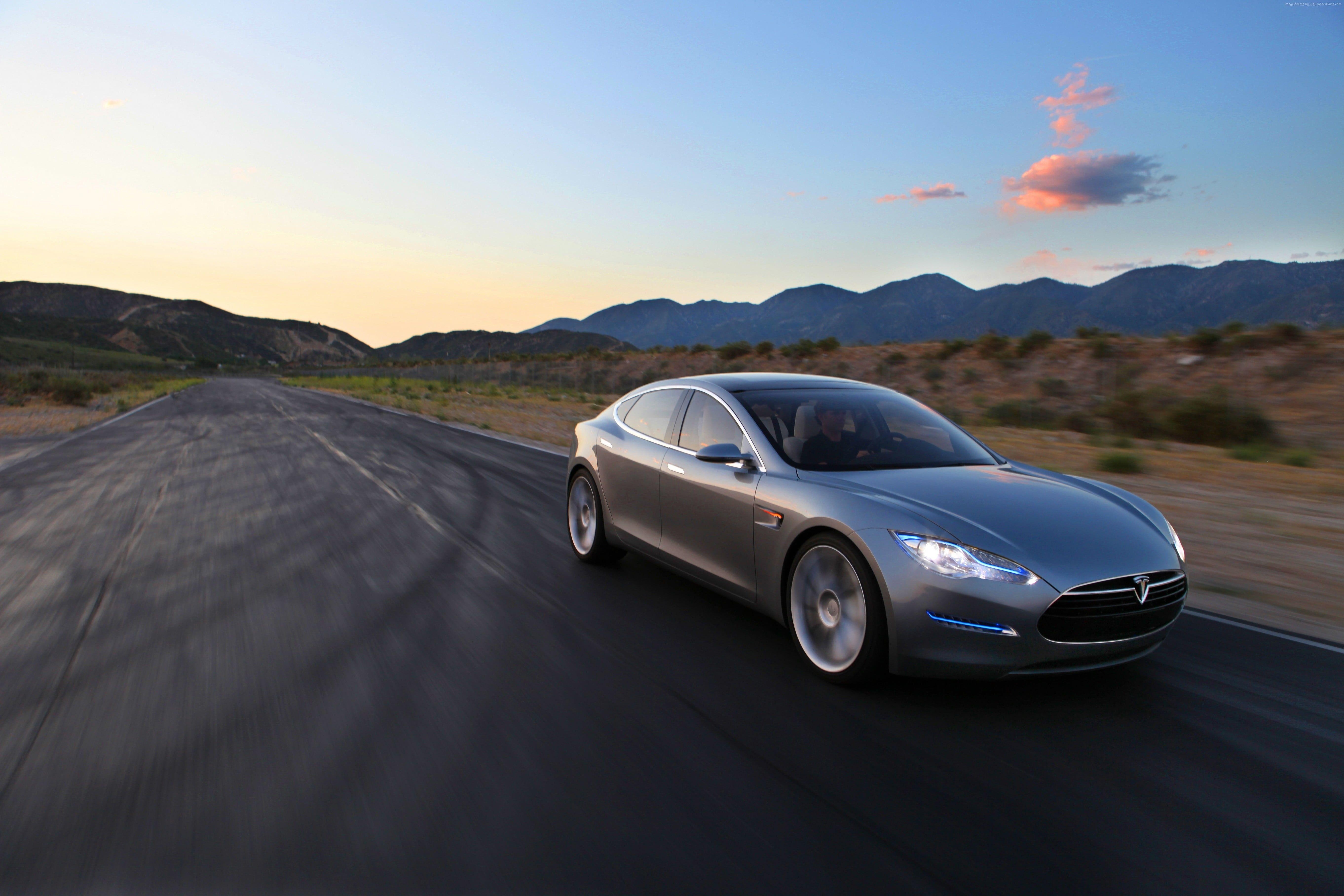 5450x3640 White Tesla Model S HD wallpaper, Desktop