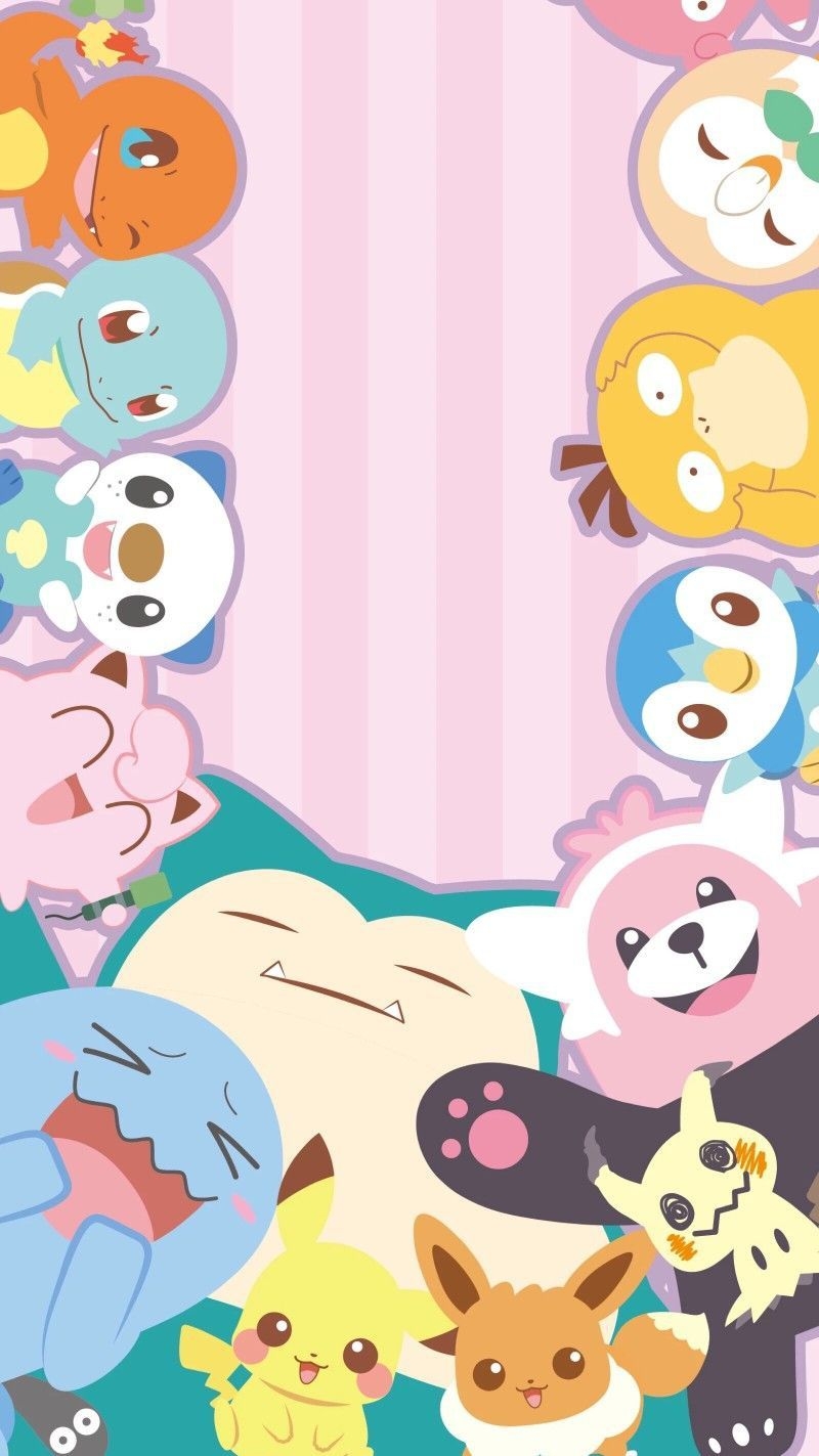 800x1430 Cute Kawaii Pokemon Wallpaper, Phone