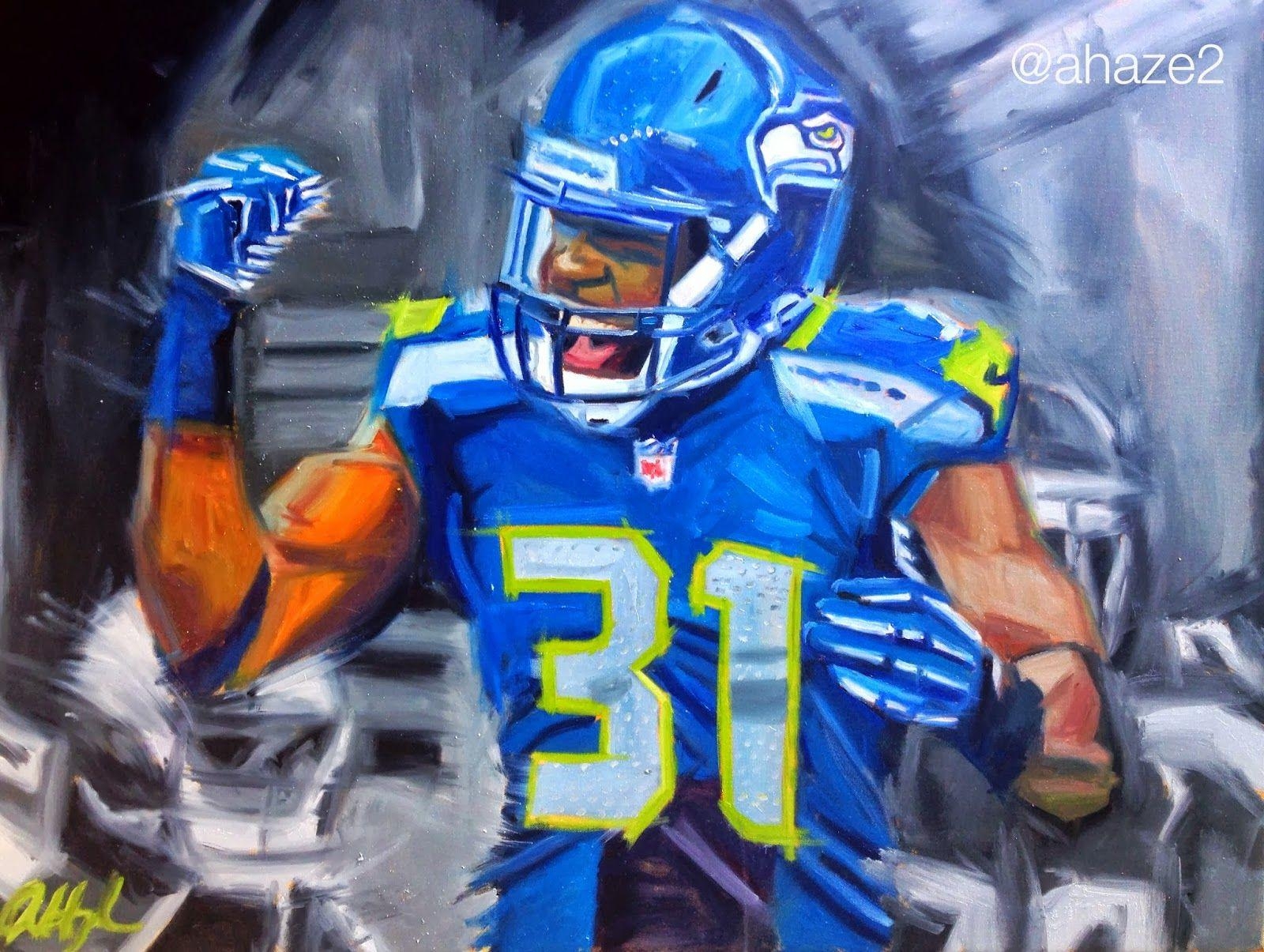 1600x1210 Paintings by Aaron Hazel: Kam Chancellor, Desktop