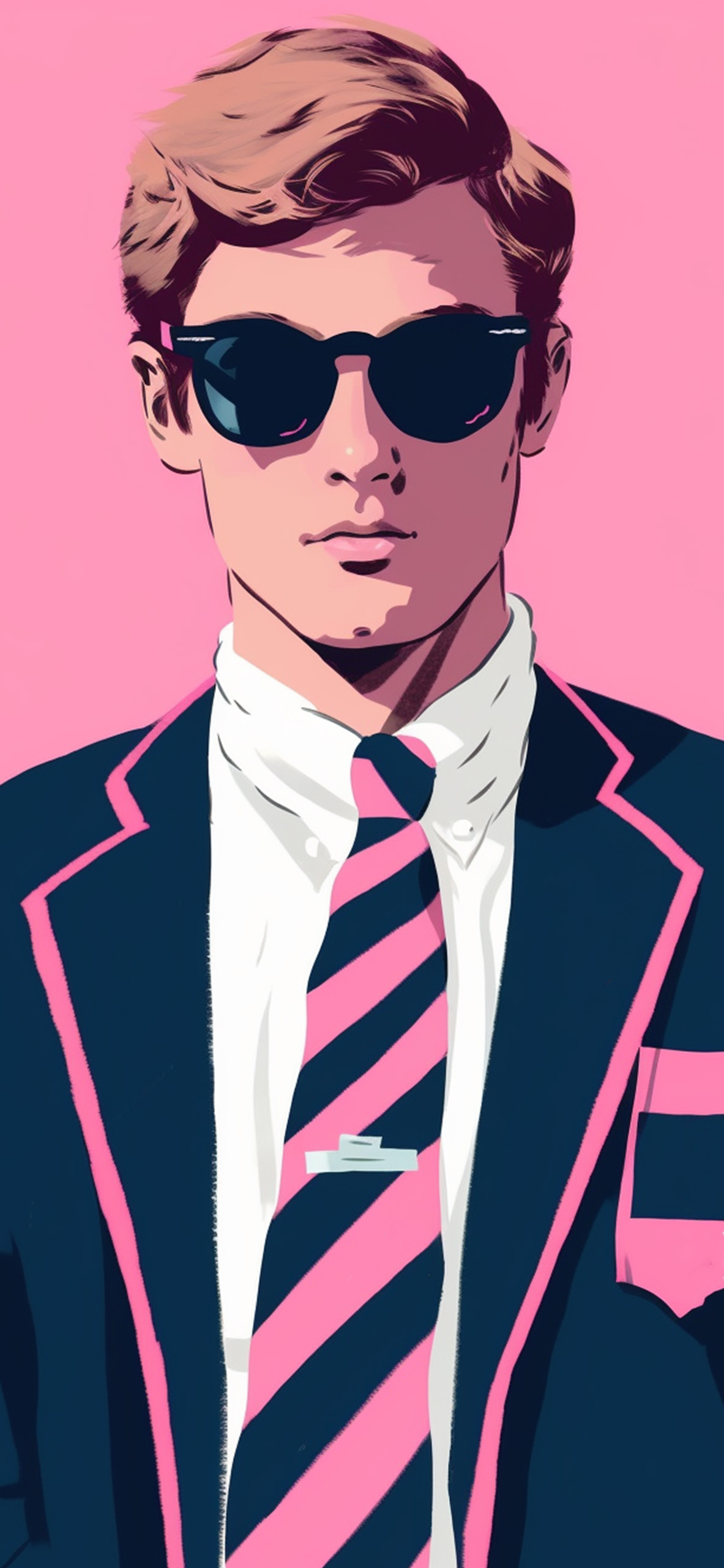 1190x2560 Preppy Boy Pink Wallpaper, Phone