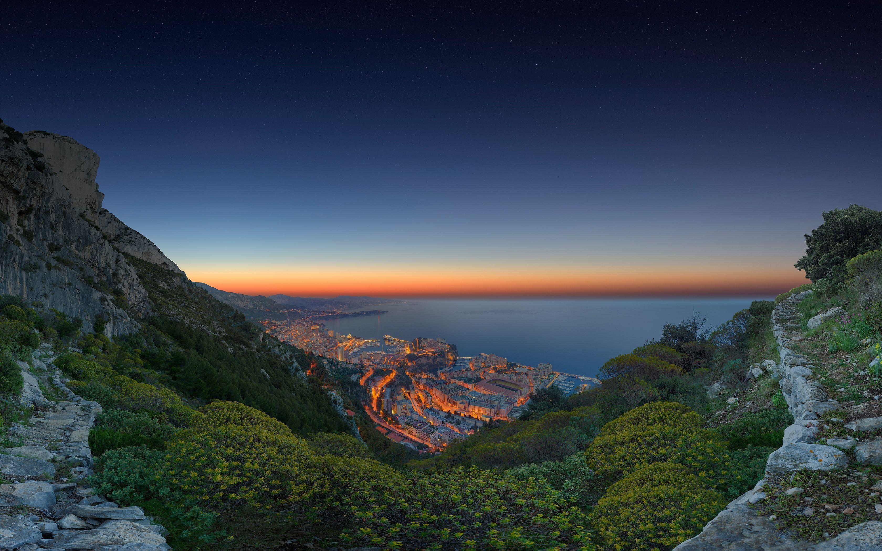 3360x2100 Dusk over Monaco HD Wallpaper. Background Imagex2100, Desktop