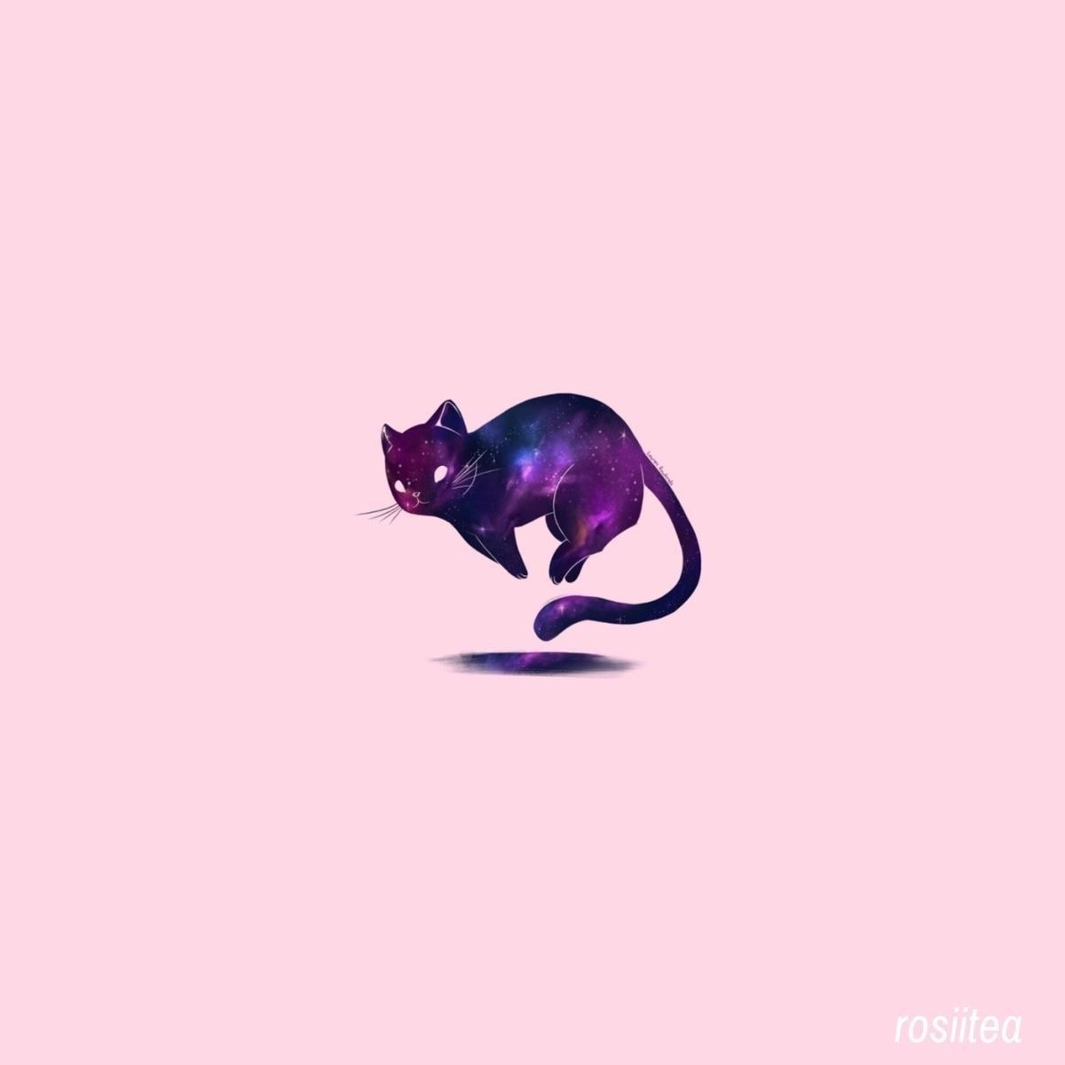 1200x1200 Pink Cat Wallpaper, Phone