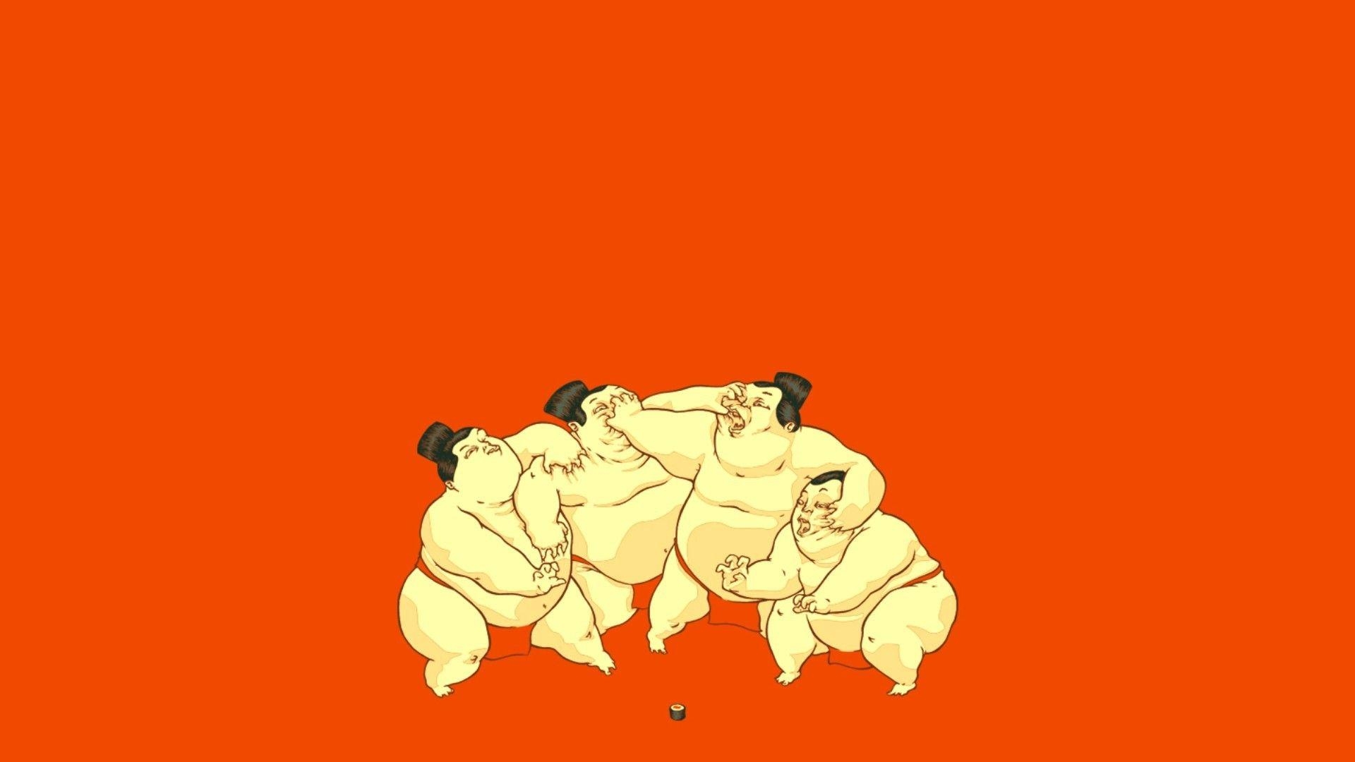 1920x1080 Sumo, orange background wallpaper and image, picture, Desktop