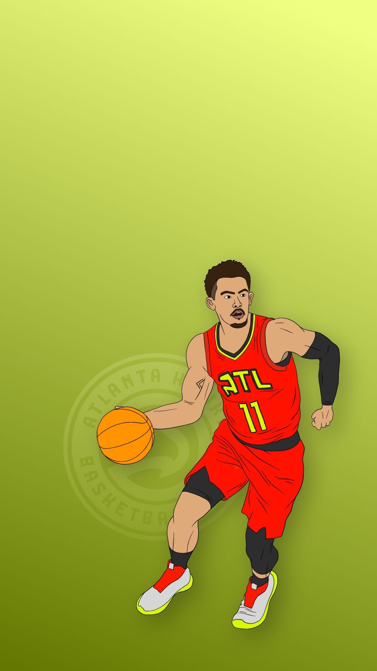 1200x2140 Trae Young Hawks Phone Background. Basketball background, Atlanta basketball, Atlanta hawks, Phone