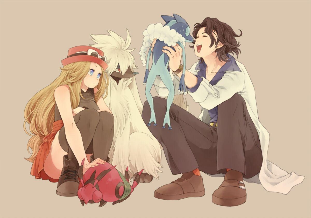 1200x840 Serena, professor sycamore, frogdier, furfrou, and venipede, Desktop