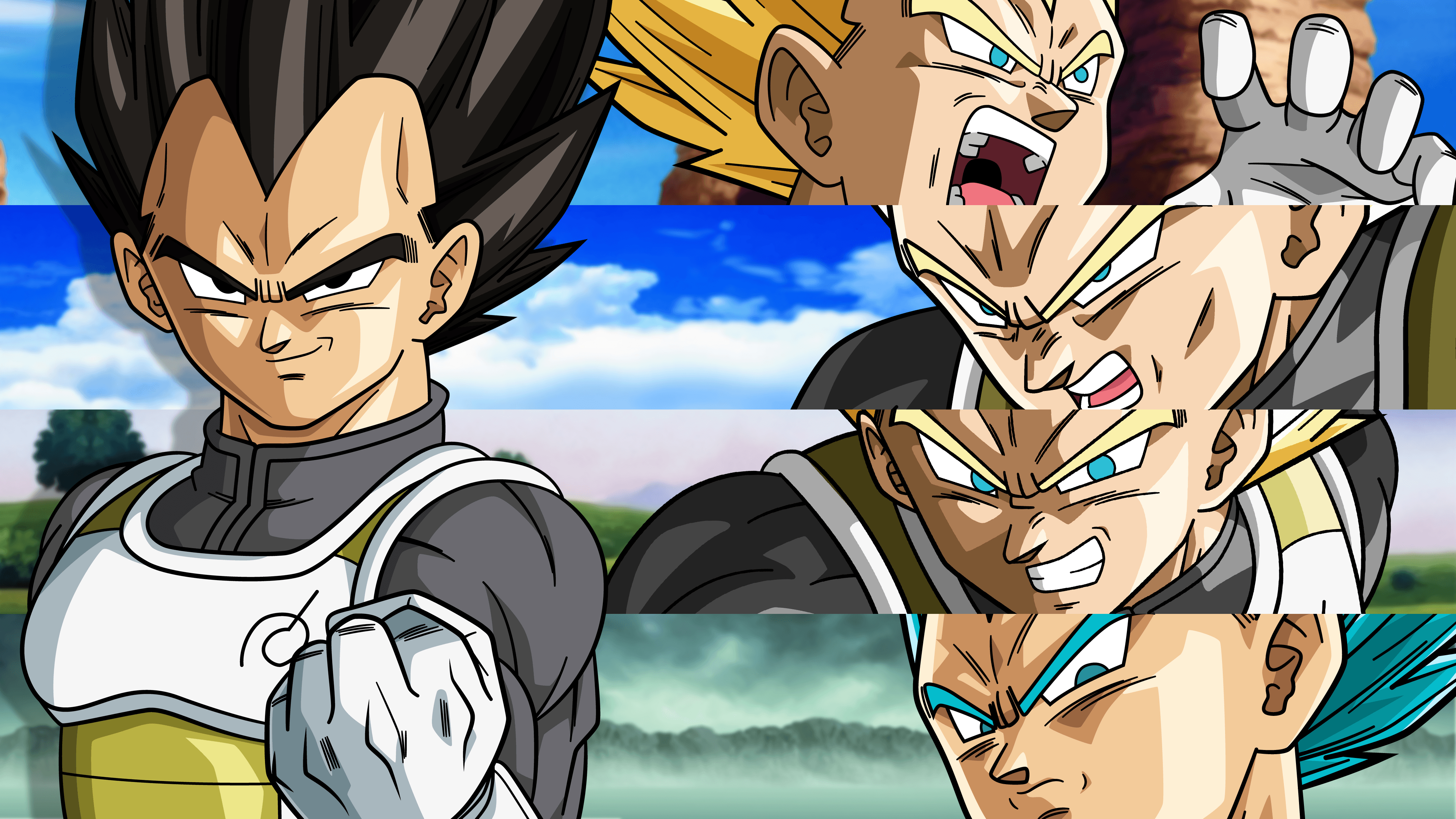 3840x2160 Vegeta All Super Saiyan Forms, Desktop