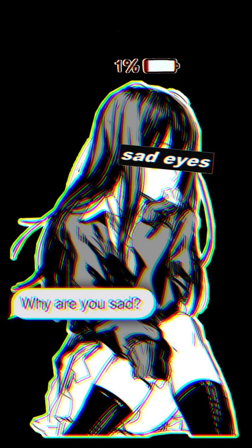 1030x1820 Yay! Another aesthetic wallpaper black anime sad glitch, Phone