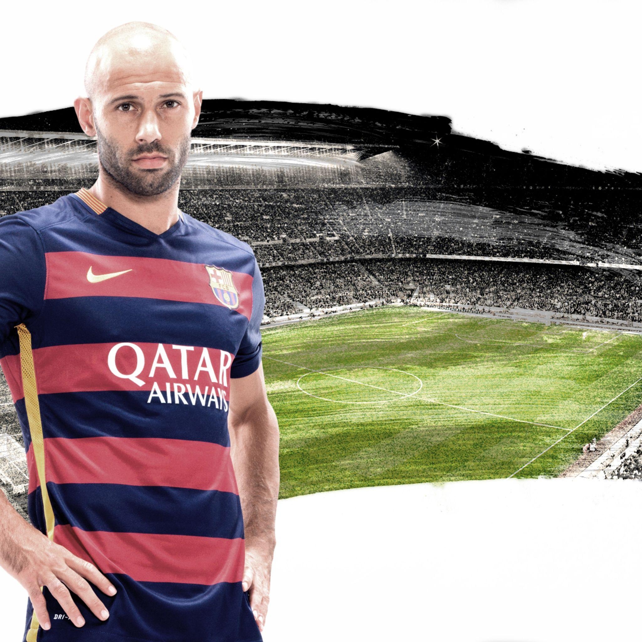 2050x2050 Javier Mascherano FC Barcelona iPad Air HD 4k Wallpaper, Phone