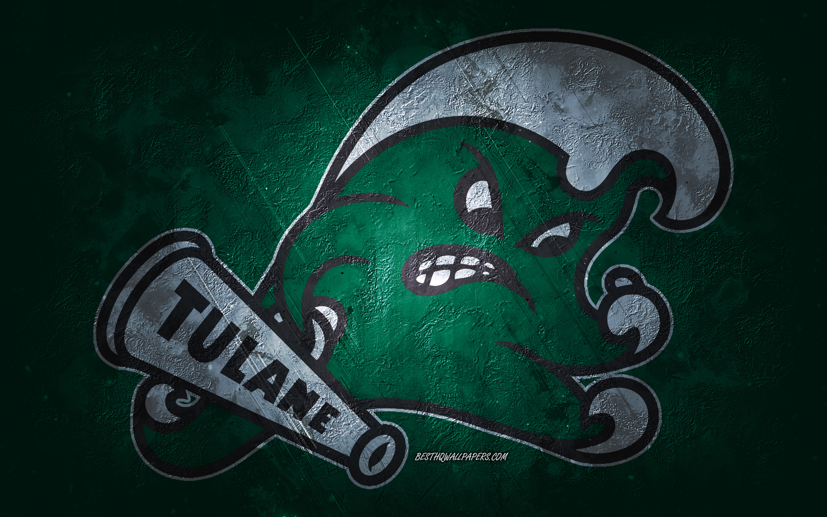 2880x1800 Download wallpaper Tulane Green Wave, American football team, green background, Tulane Green Wave logo, grunge art, NCAA, American football, Tulane Green Wave emblem for desktop with resolution. High Quality HD picture, Desktop