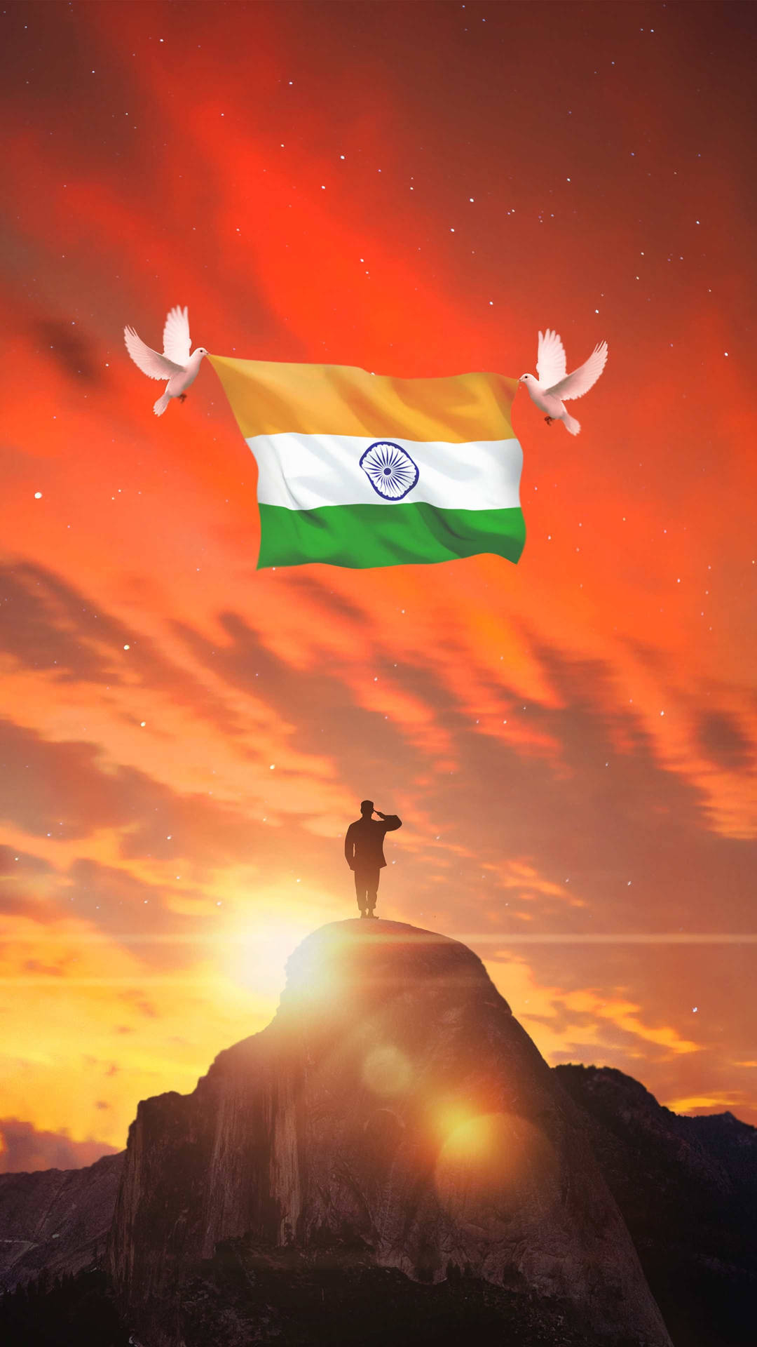 1080x1920 Indian Army With Flag Wallpaper, Phone