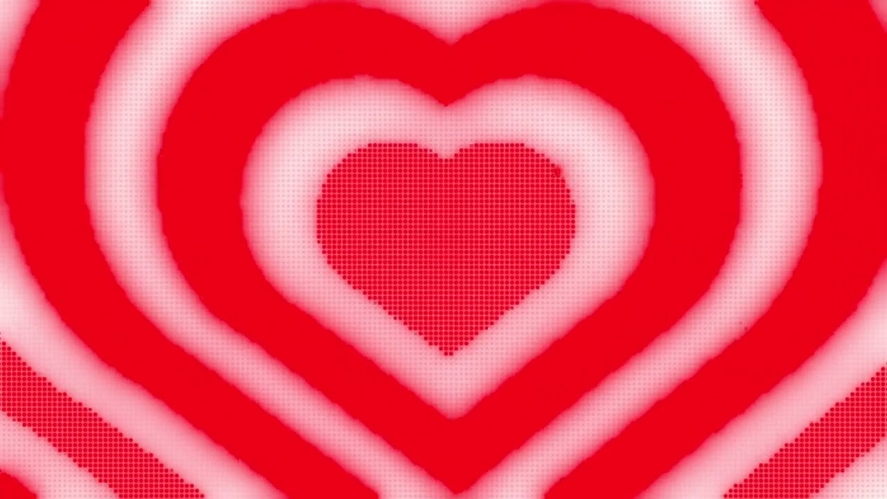 1280x720 White and Red Y2k Neon LED Lights Heart Background.. 10 Minutes Looped HD, Desktop