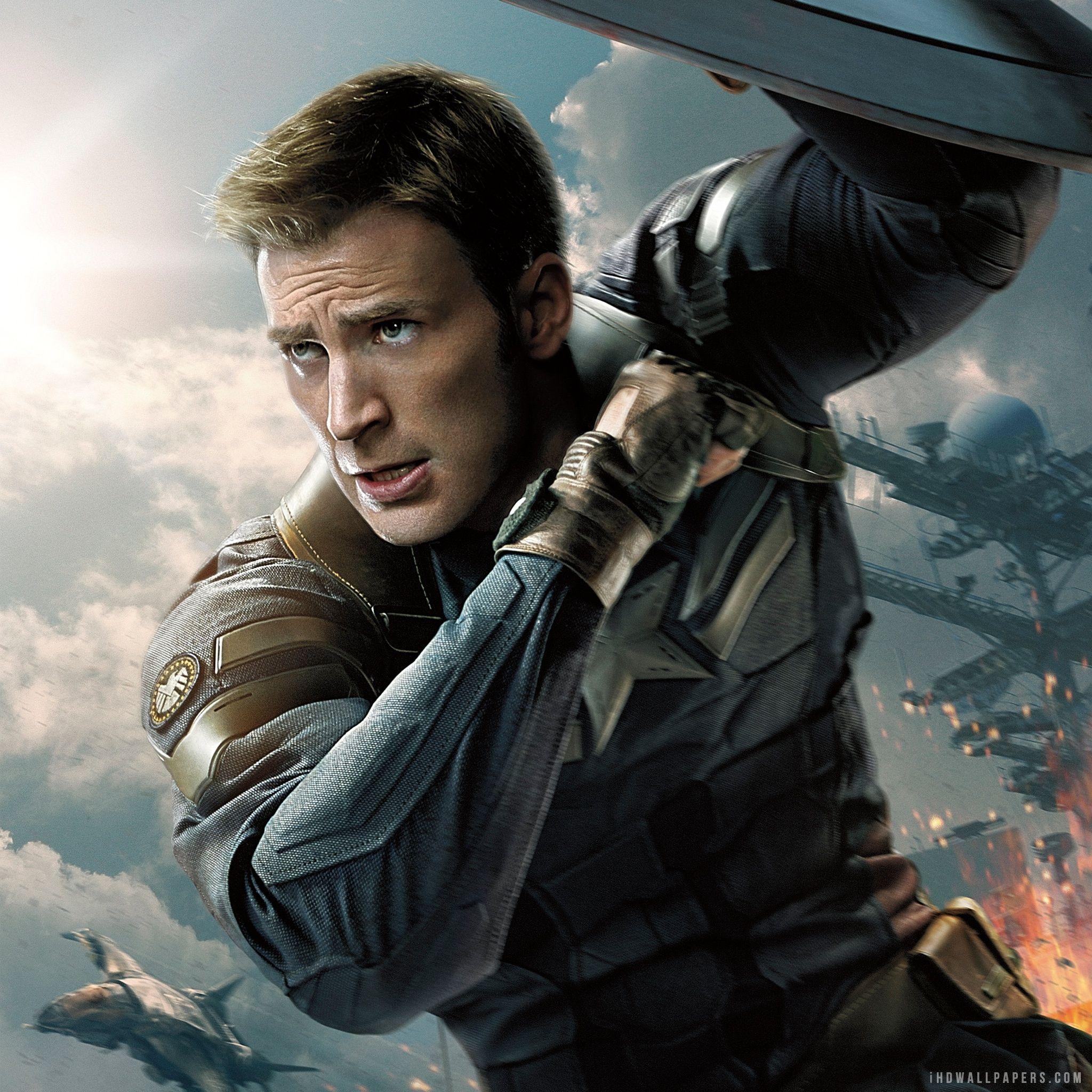 2050x2050 Captain America Chris Evans Winter Soldier, Phone