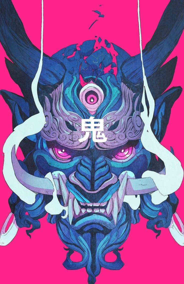 740x1140 digital wallpaper, demon, samurai, Phone