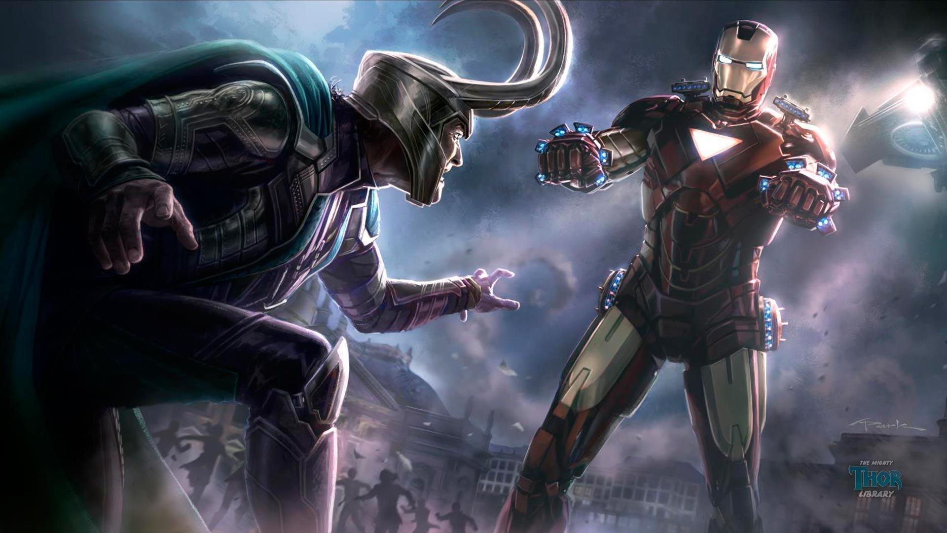 1920x1080 Iron Man comics concept art The Avengers Loki armored suit Loki Laufeyson wallpaperx1080, Desktop