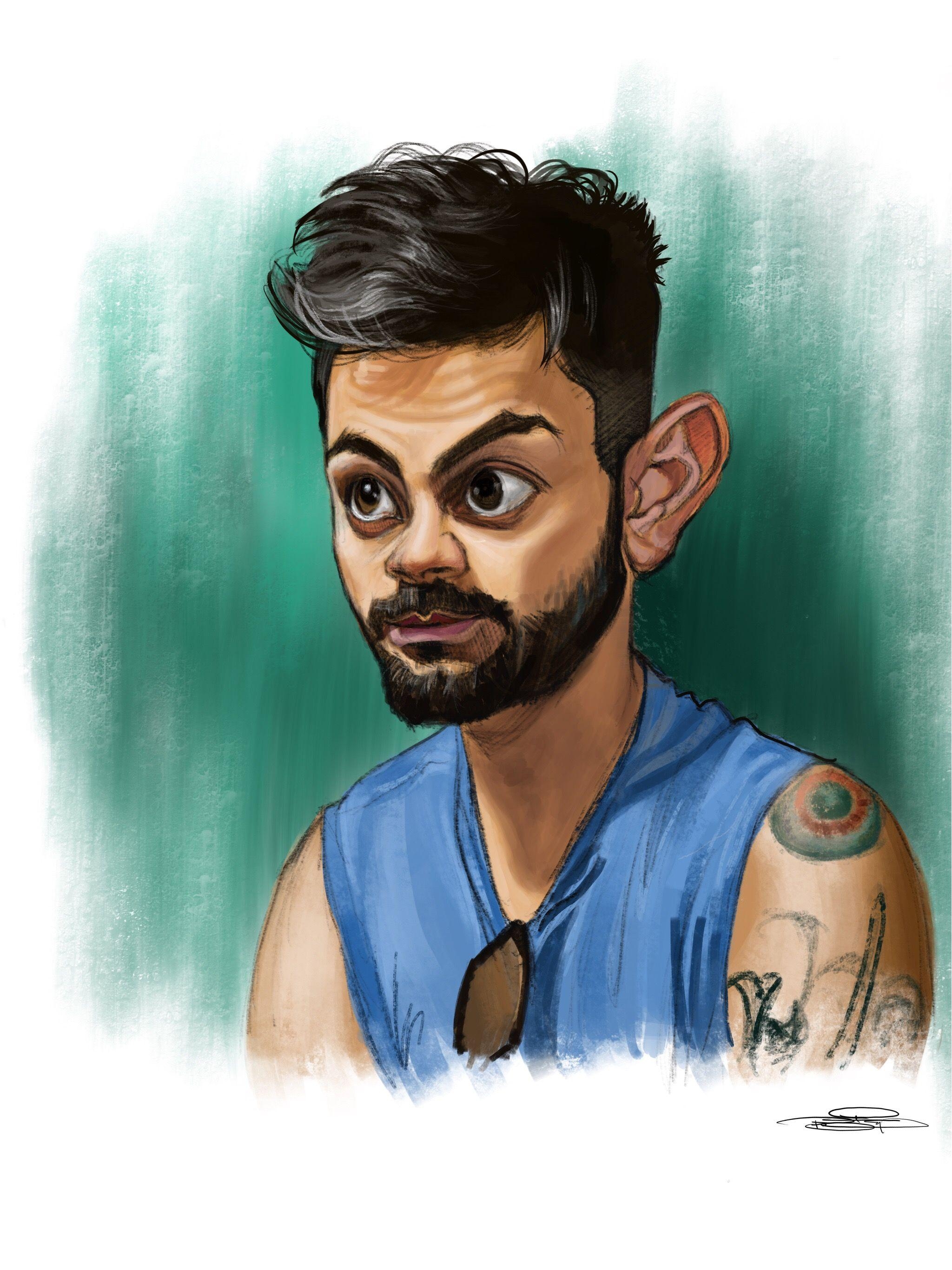 2050x2740 Virat Kohli. Celebrity caricatures, Art, Virat kohli, Phone