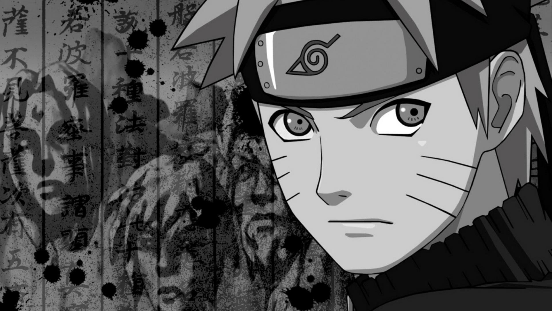 1920x1080 Anime series character Naruto Face Black And White wallpaperx1080, Desktop