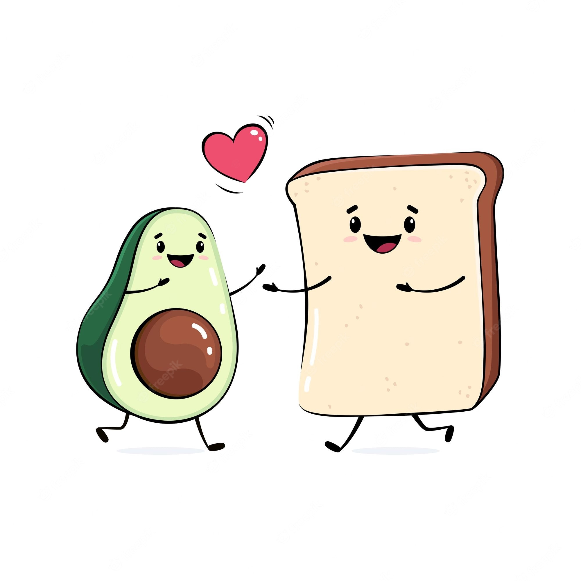 2000x2000 Avocado Toast Cartoon Image, Phone