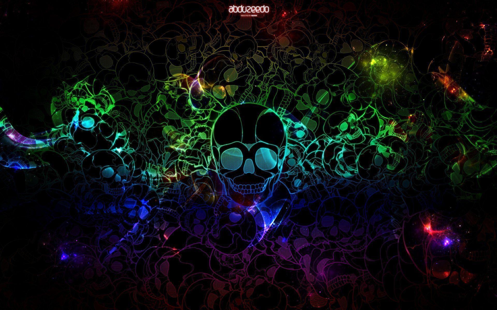 1920x1200 Wallpaper For > Neon Skull Background For Desktop, Desktop