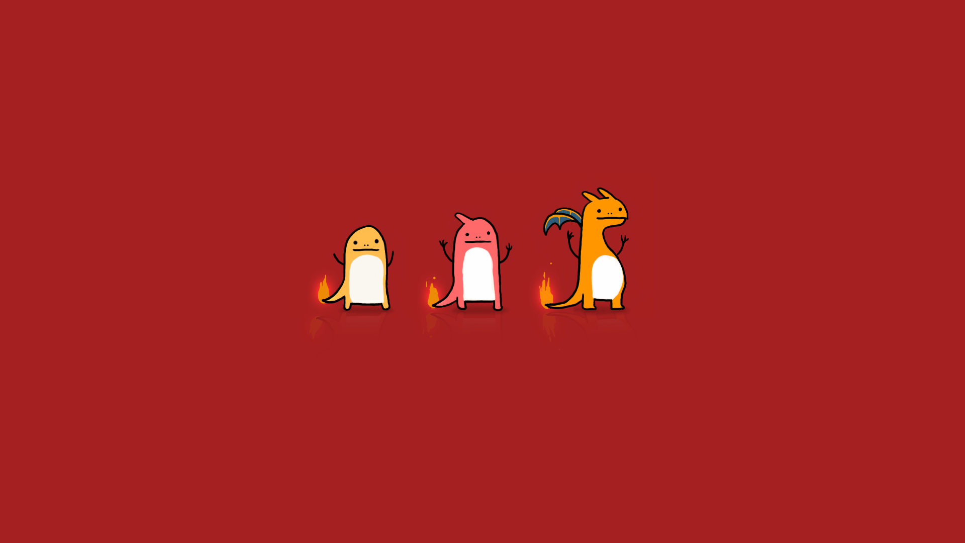 1920x1080 Pokemon, minimalistic, dragons, Charmeleon, Charizard, Charmander, Desktop