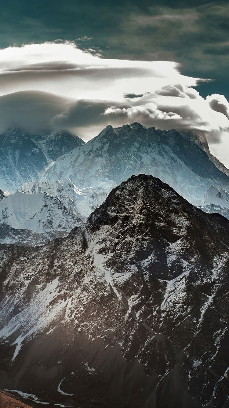 750x1340 Mountains Covered In Snow Clouds 4k iPhone iPhone 6S, iPhone 7 HD 4k Wallpaper, Image, Background, Photo and Picture, Phone