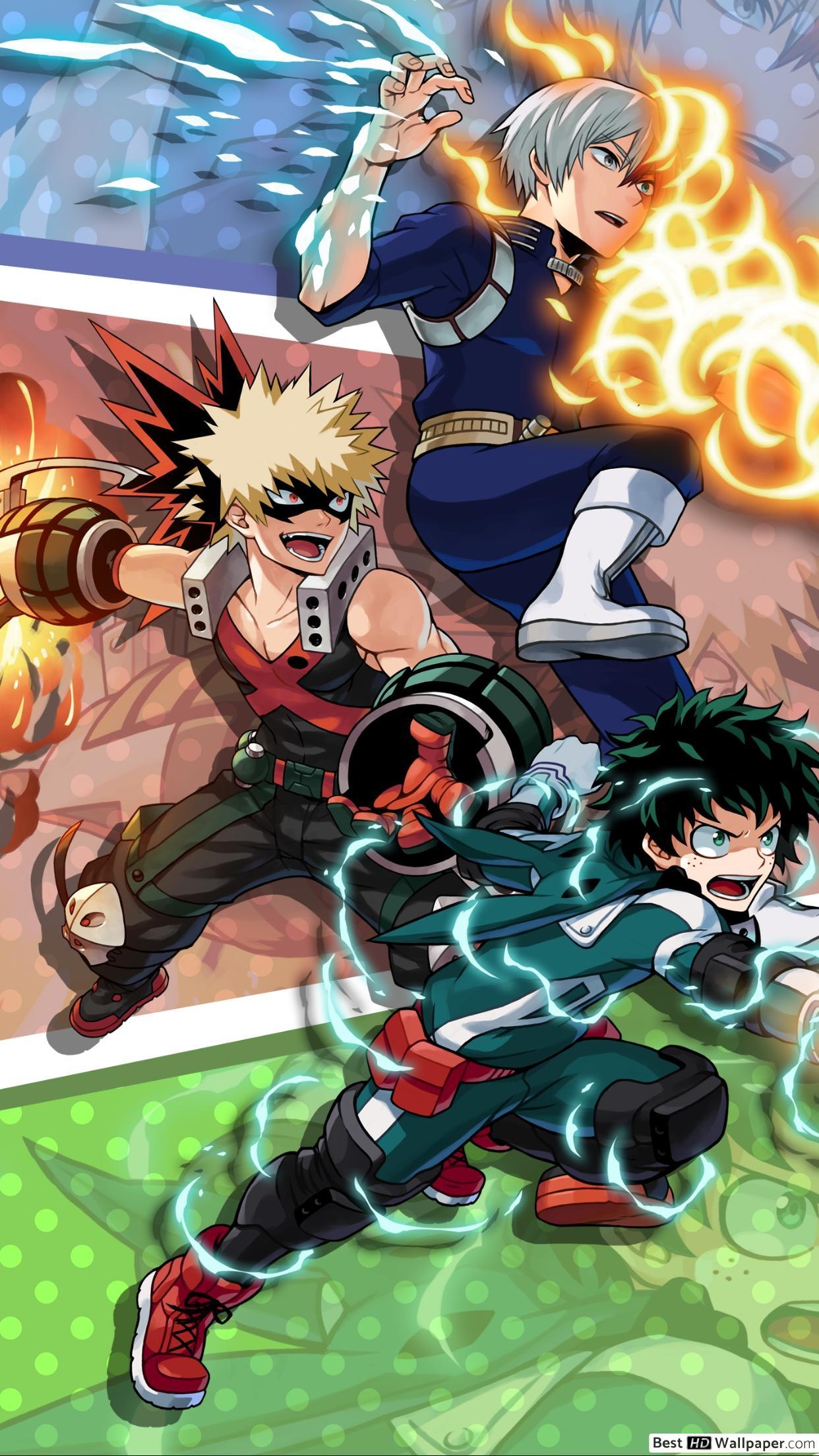 1250x2210 My Hero Academia Todoroki, Katsuki Bakugo & Izuku Midoriya HD wallpaper download, Phone