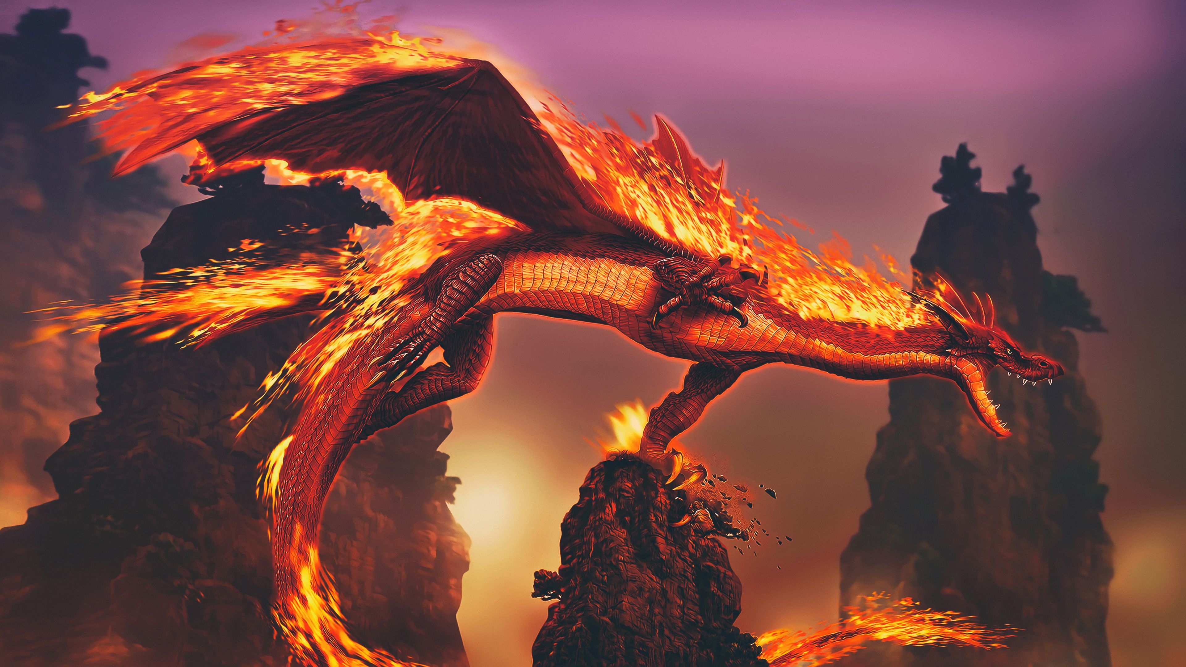 3840x2160 Dragon Fire 4k, HD Artist, 4k Wallpaper, Image, Background, Photo and Picture, Desktop