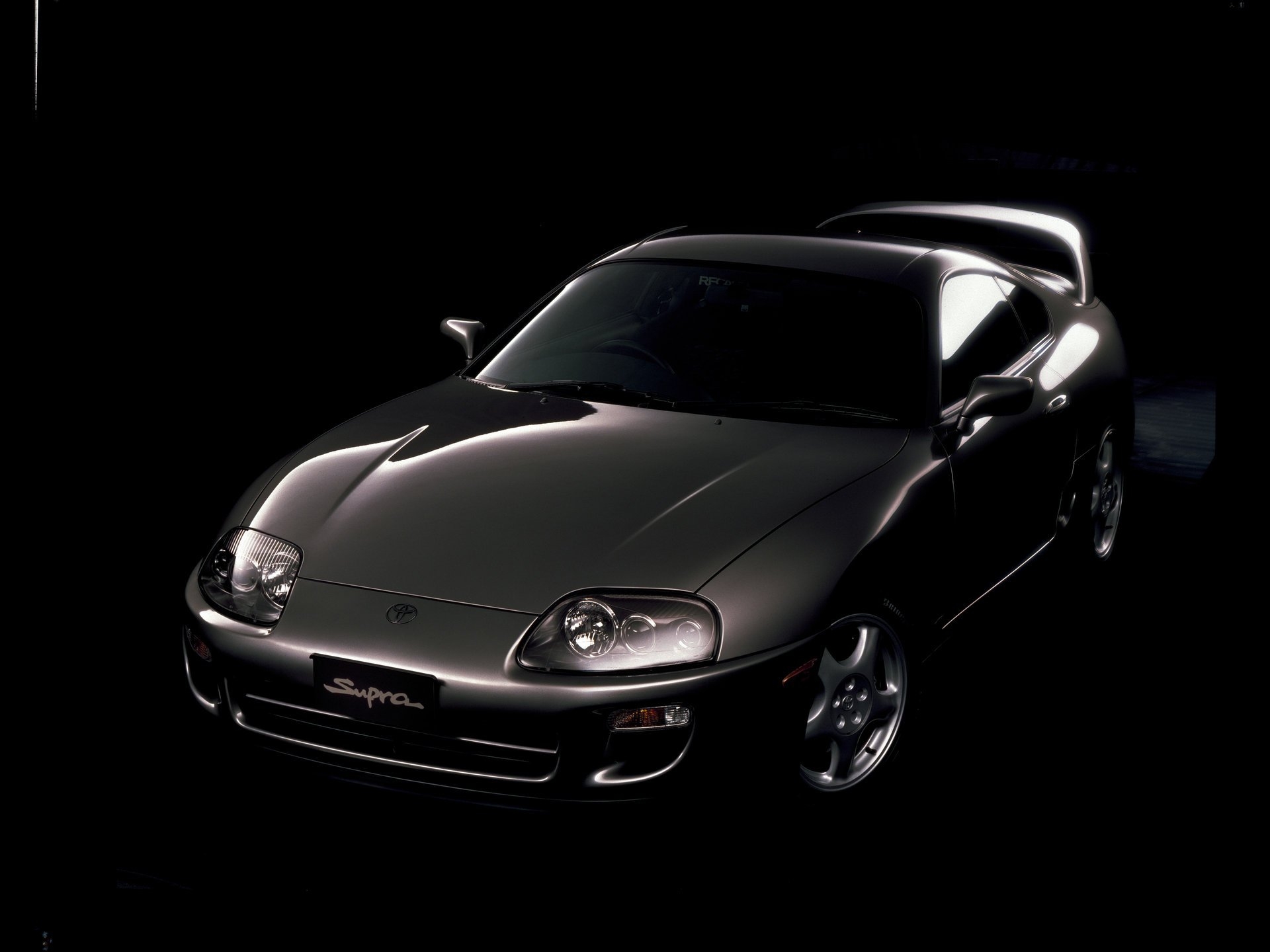 1920x1440 Toyota toyota supra Toyota supra sports car coupe silver background auto machine black background silver car cars transport vehicles HD wallpaper, Desktop