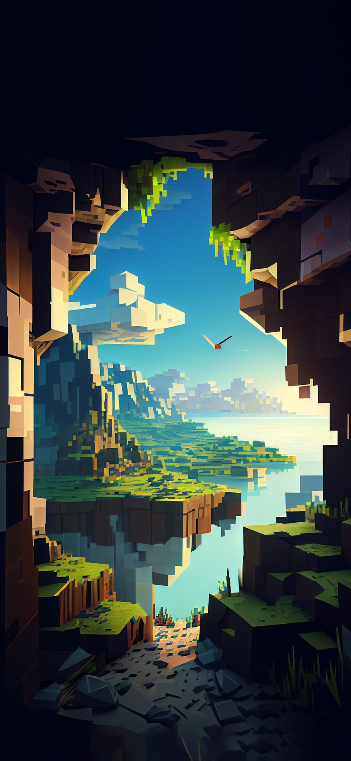 1190x2560 Minecraft Blocktopia Wallpaper Aesthetic Wallpaper 4k, Phone