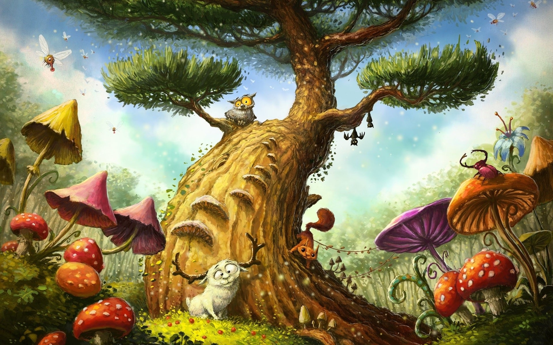 1920x1200 Mushroom Forest HD Wallpaper, Desktop