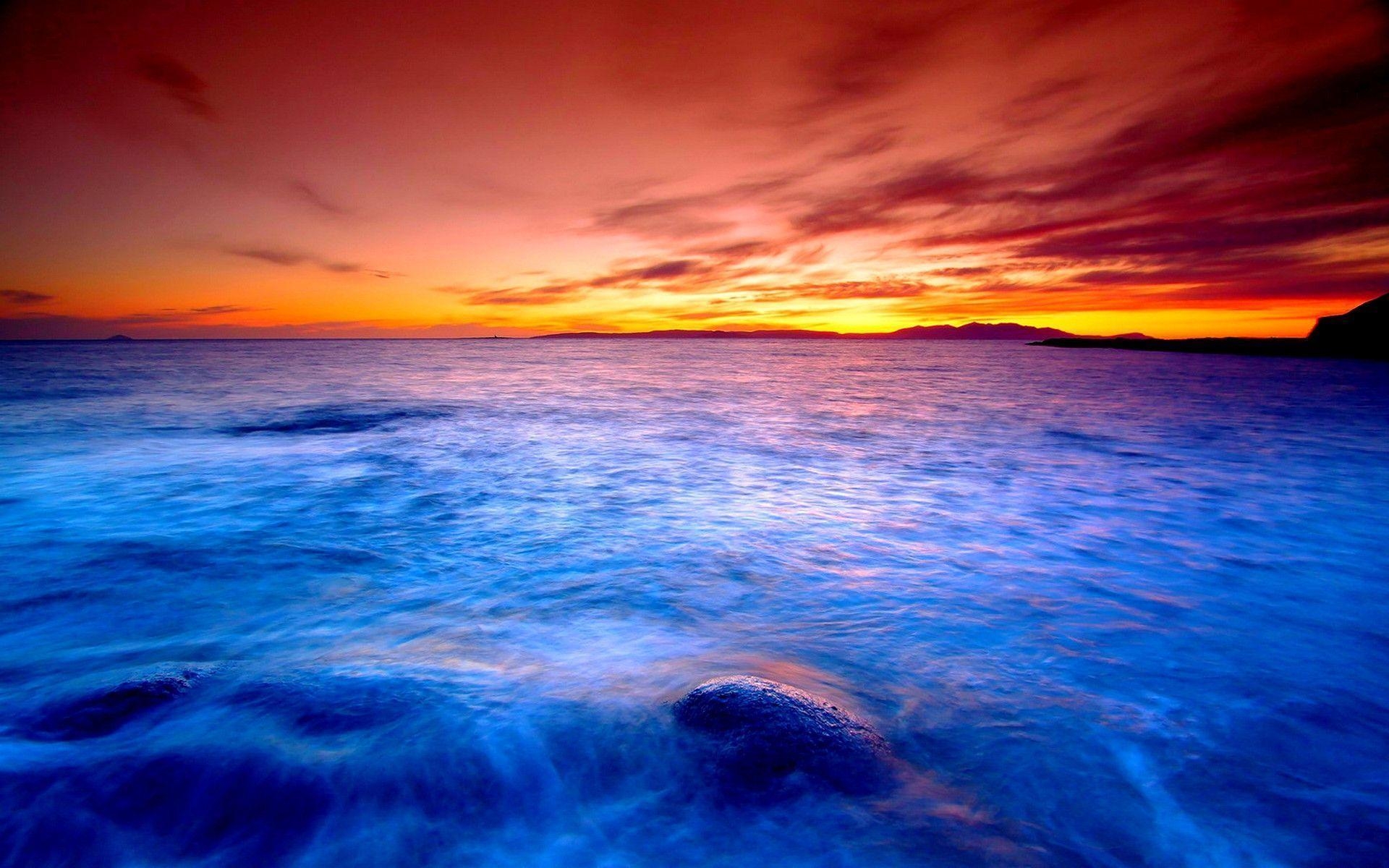 1920x1200 Hd Ocean Sunset Wallpaper, Desktop