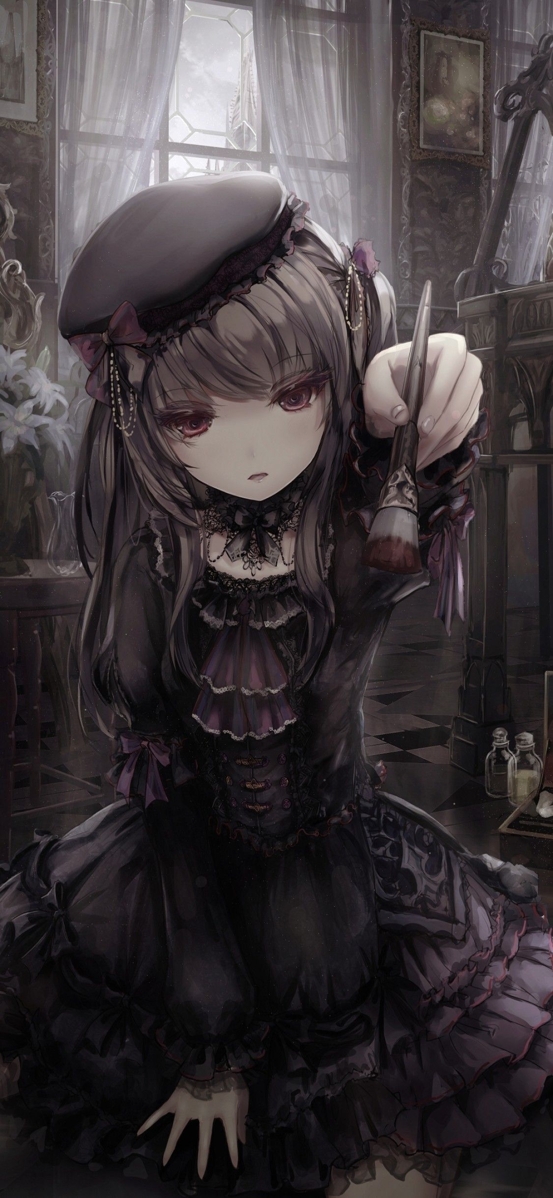 1130x2440 Cute Anime Girls Gothic Wallpaper Free Cute Anime Girls Gothic Background, Phone