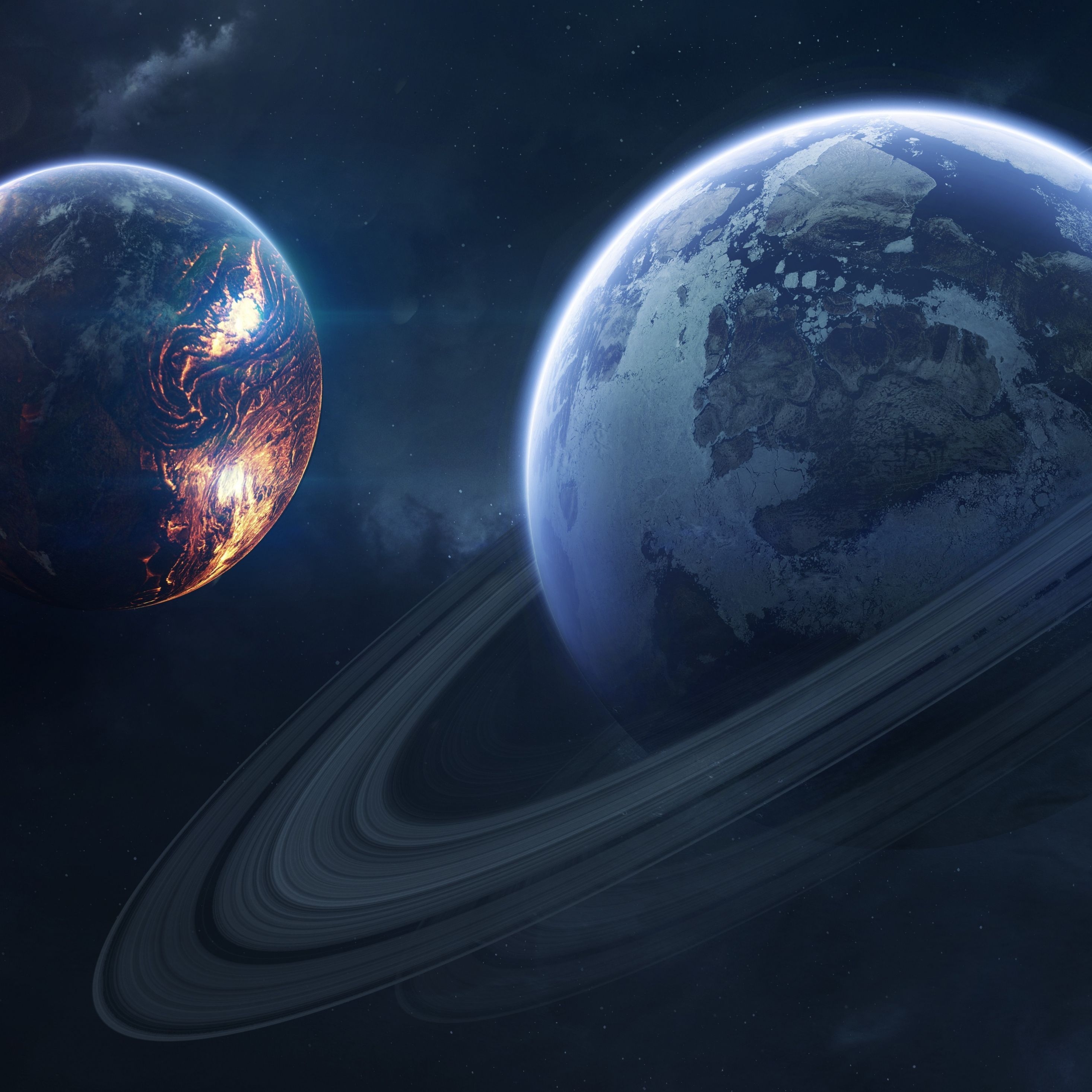 2940x2940 Download  wallpaper saturn, space, planet of rings, ipad, Phone